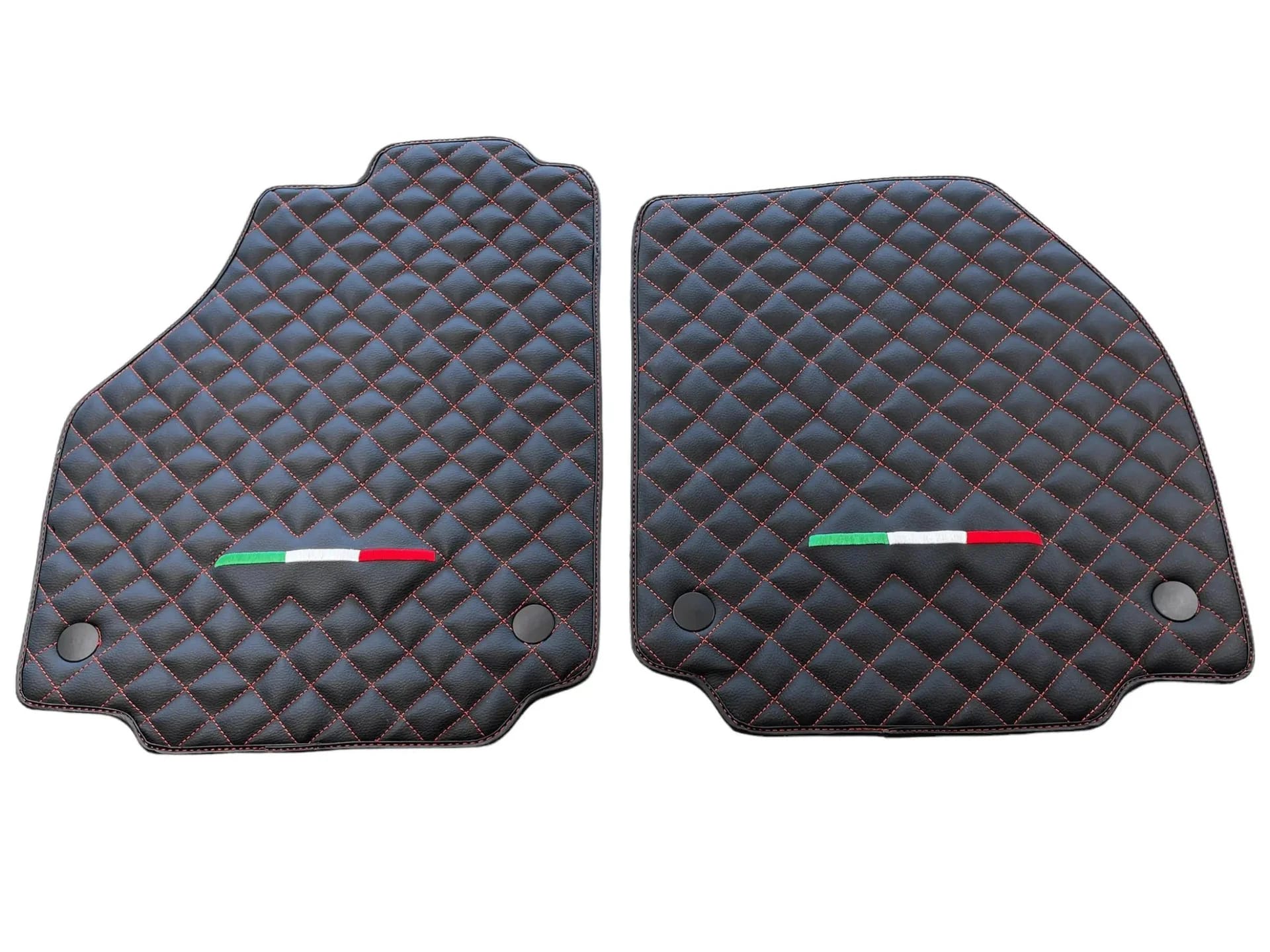 Custom fit Ferrari 458 floor mats, premium quality, precise fitment, stylish quilted design with Italian flag accents.