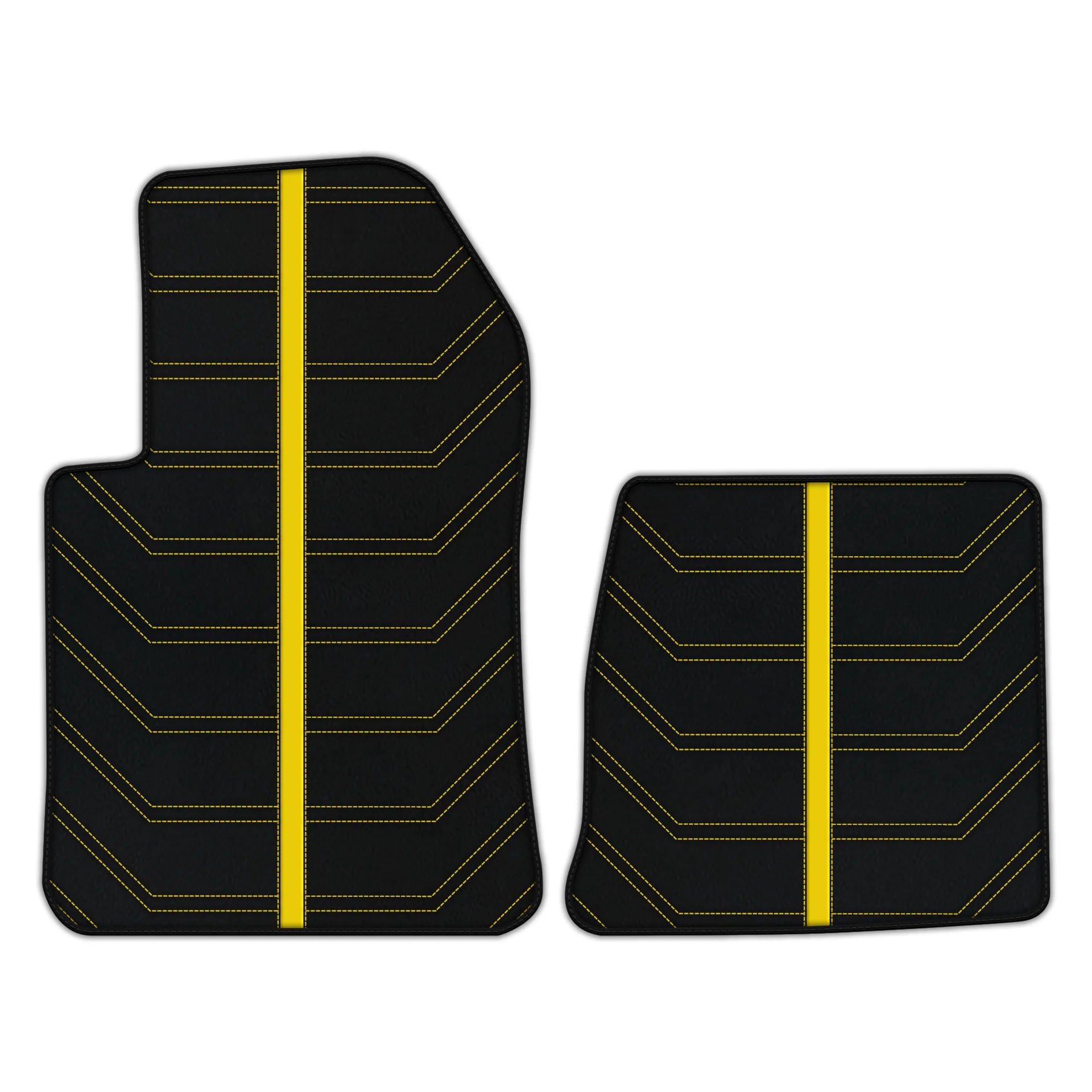 Ferrari 599 luxury leather floor mats with premium stitching and embroidered logo 2006-2012