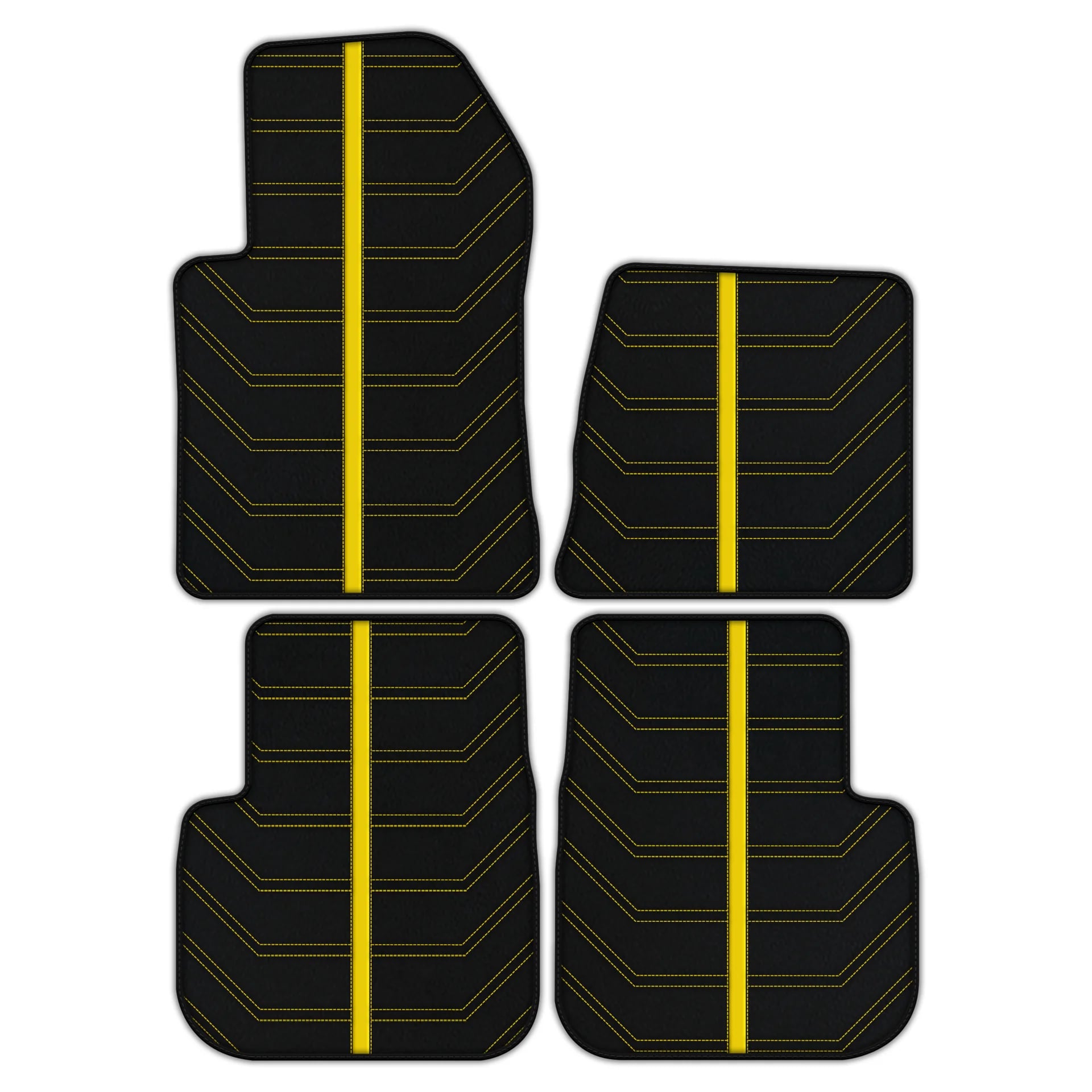 Ferrari 612 Scaglietti luxury leather floor mats with premium stitching and embroidered logo 2005-2011