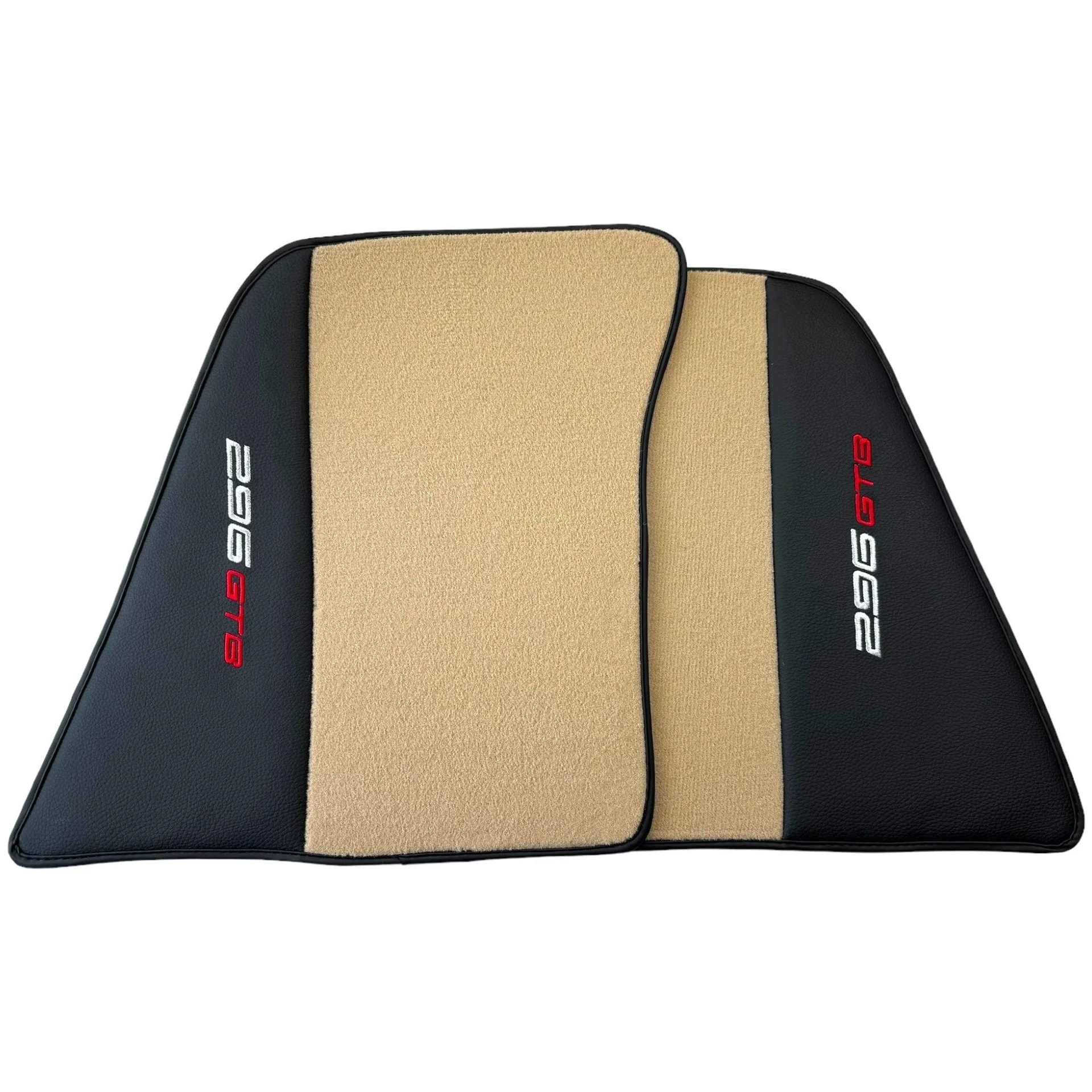 Beige leather floor mats for Ferrari 296 GTB