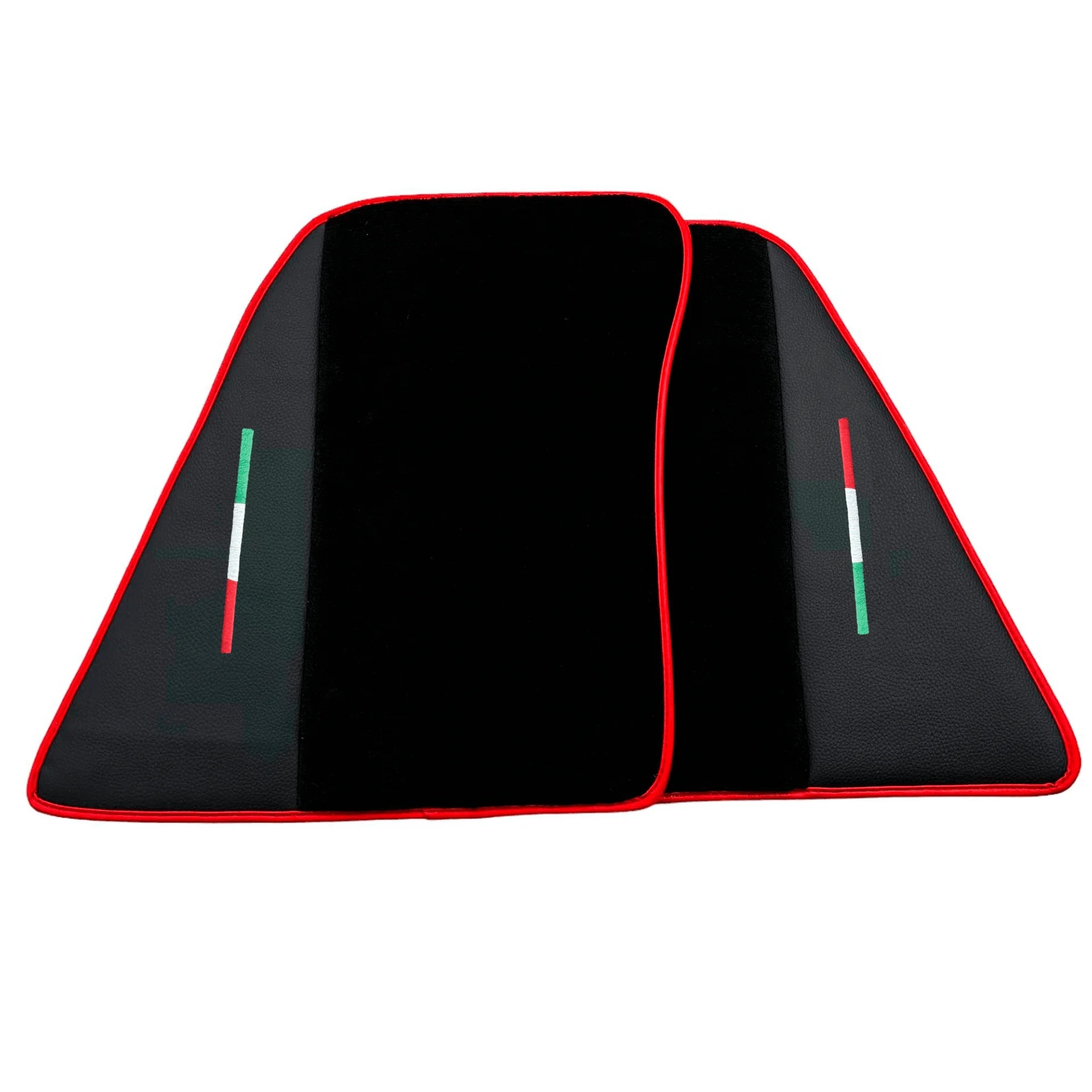 Luxury black floor mats for Ferrari 296 GTB with red trim