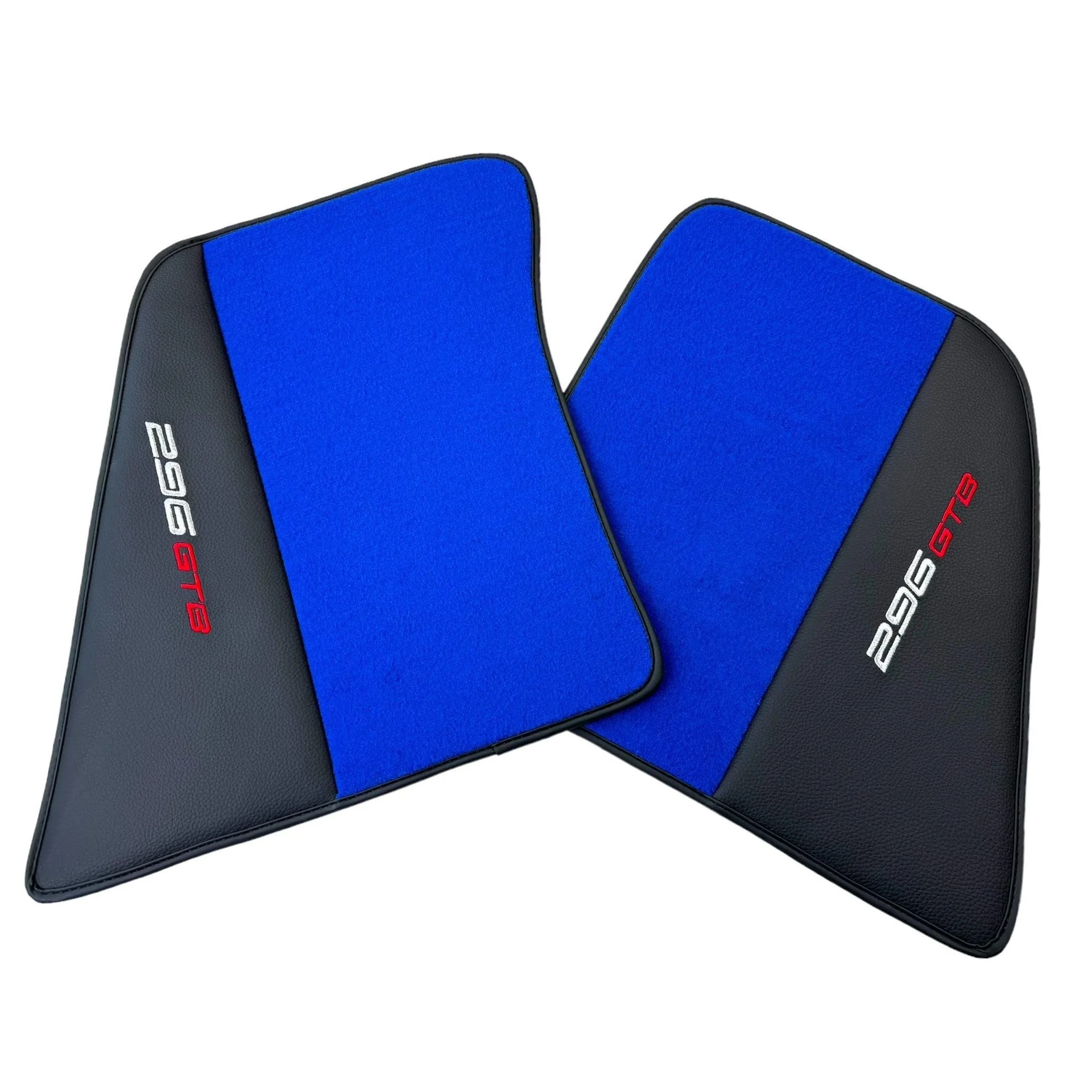 Luxury blue leather floor mat for Ferrari 296 GTB