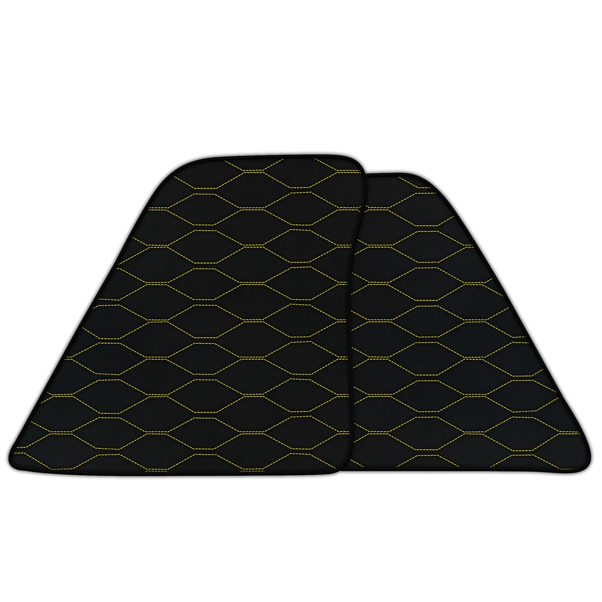 Maßgeschneiderte Premium-Fussmatten für Ferrari 296 GTB mit präziser Passform und stilvollen gelben Nähten für verbesserte Äs