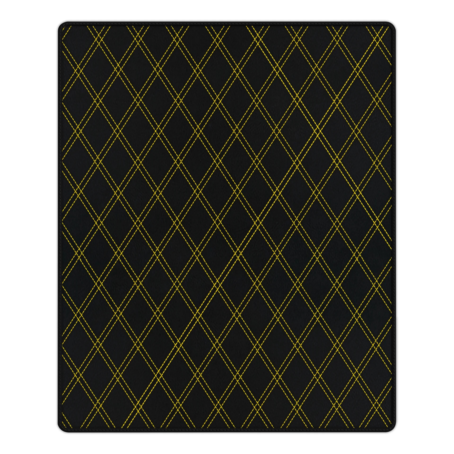 Ferrari 296 GTB Fussmatte, passgenau, Premiumqualität, stilvolles Schwarz mit gelbem Nähmuster.