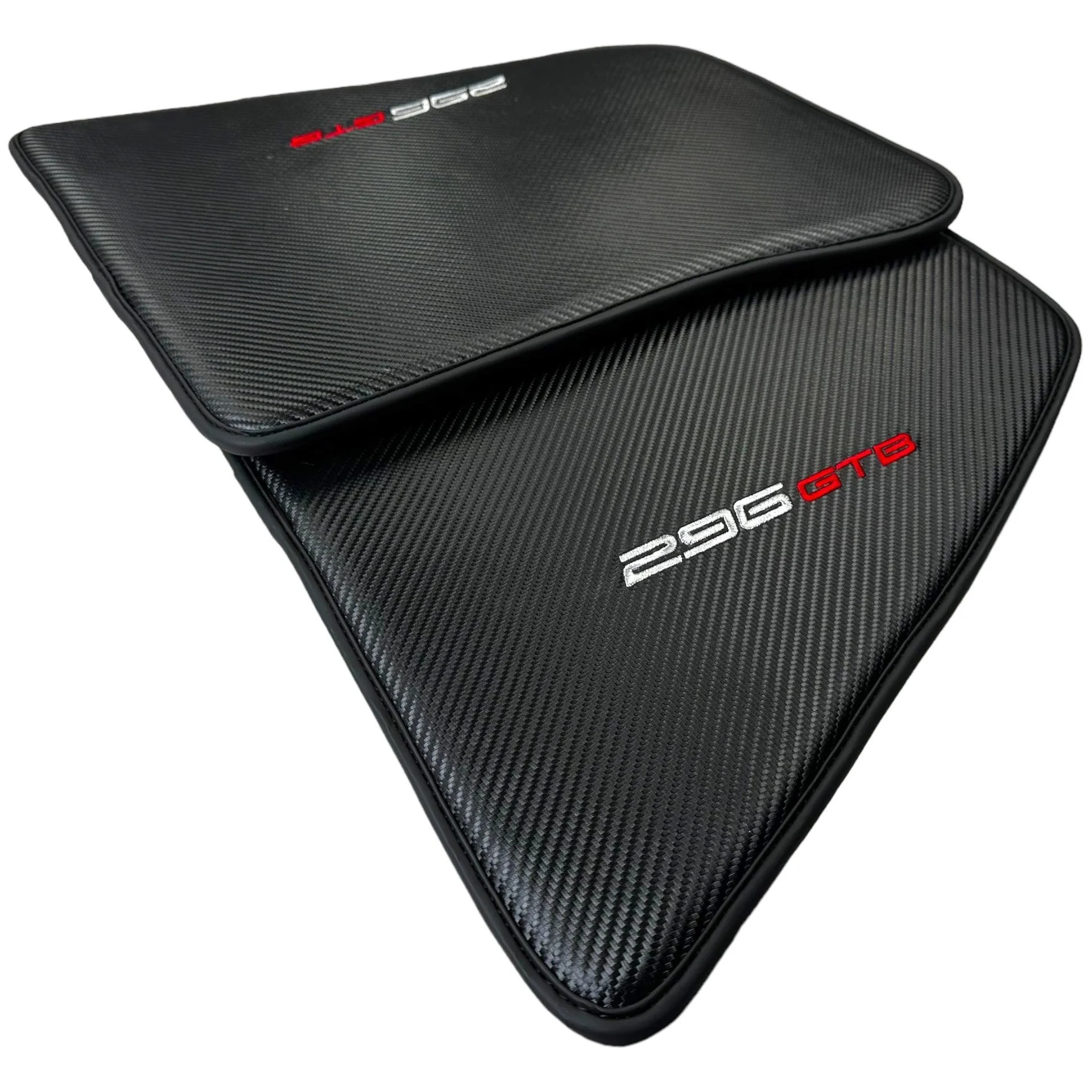 Ferrari 296 GTB floor mat in carbon fiber leather