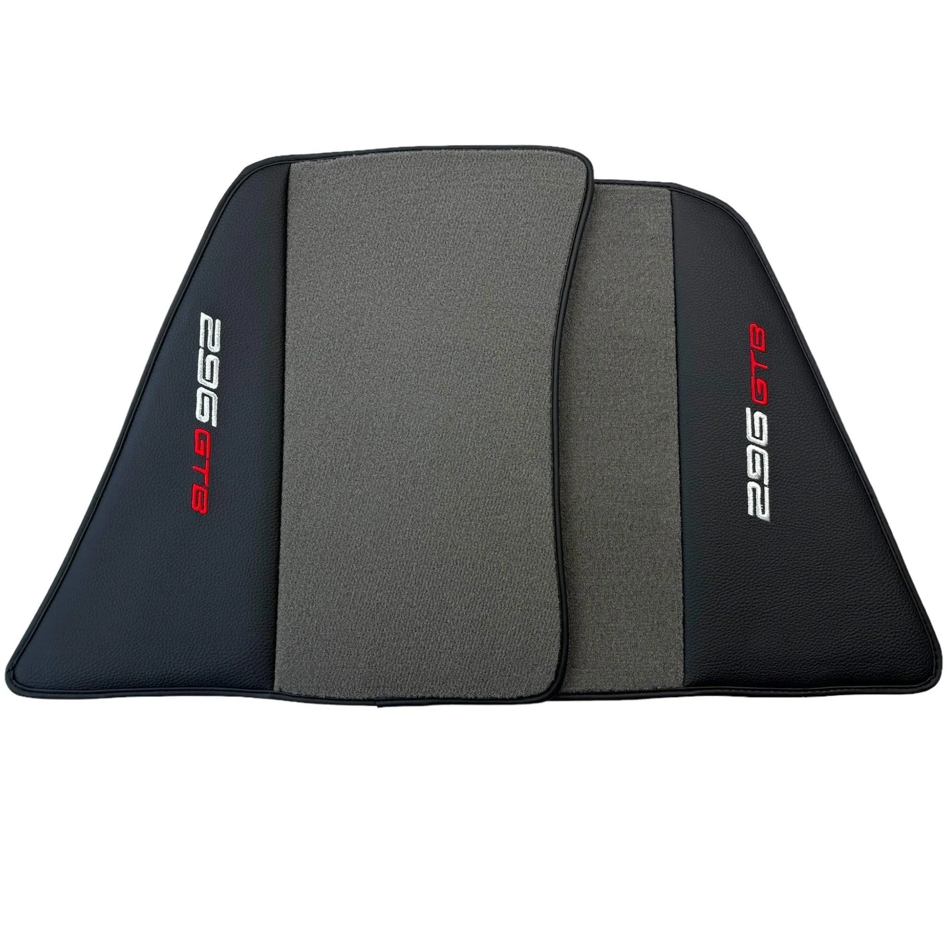 Gray leather floor mat for Ferrari 296 GTB