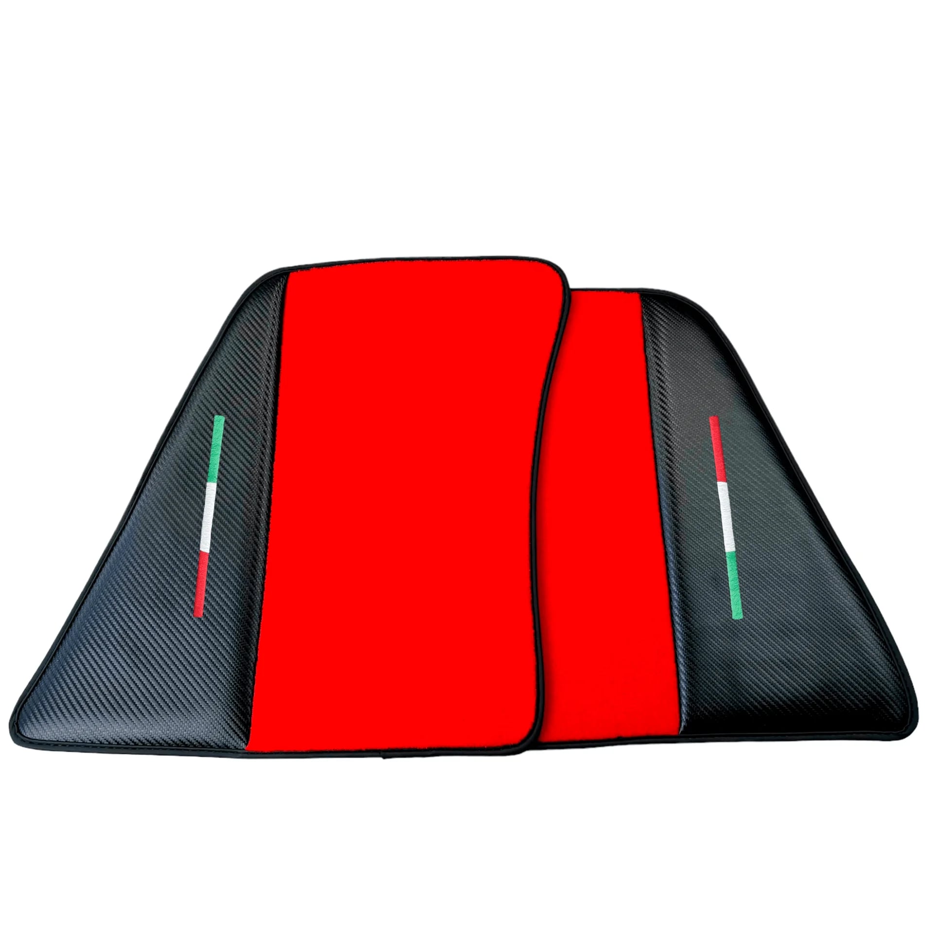 Red Floor Mats for Ferrari 296 GTB (2022-2025) with Carbon Fiber
