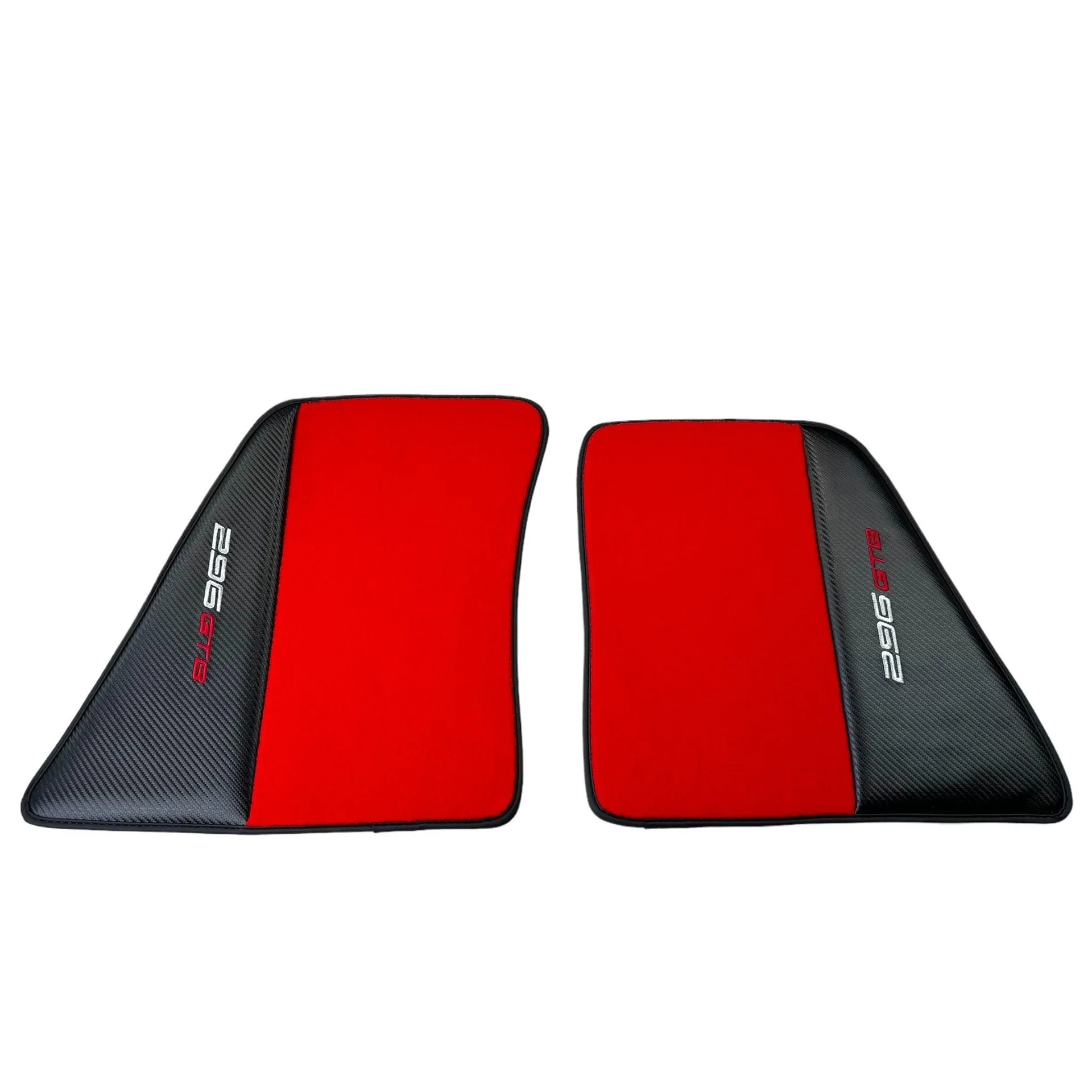 Red carbon fiber floor mats for Ferrari 296 GTB