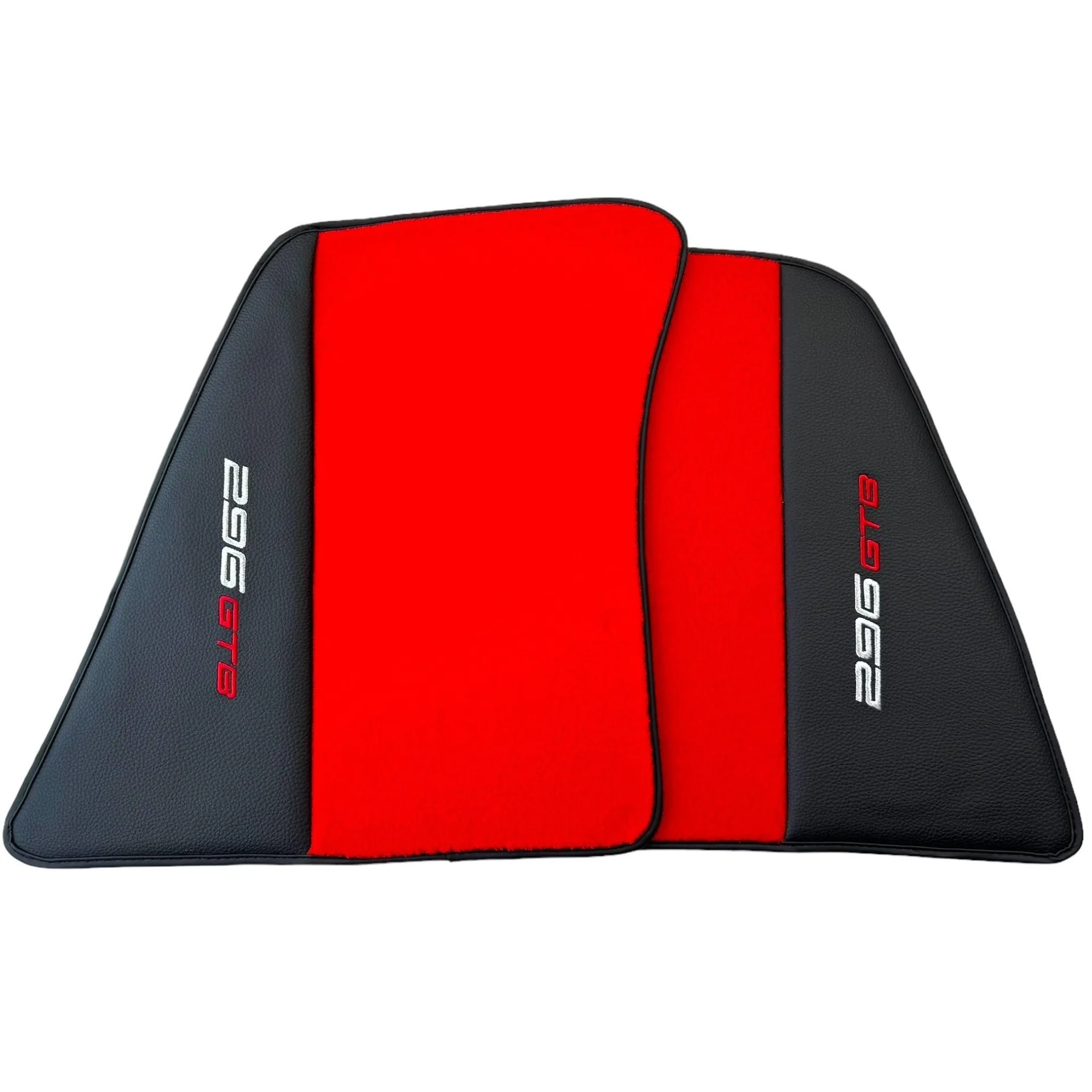 Red leather floor mat for Ferrari 296 GTB