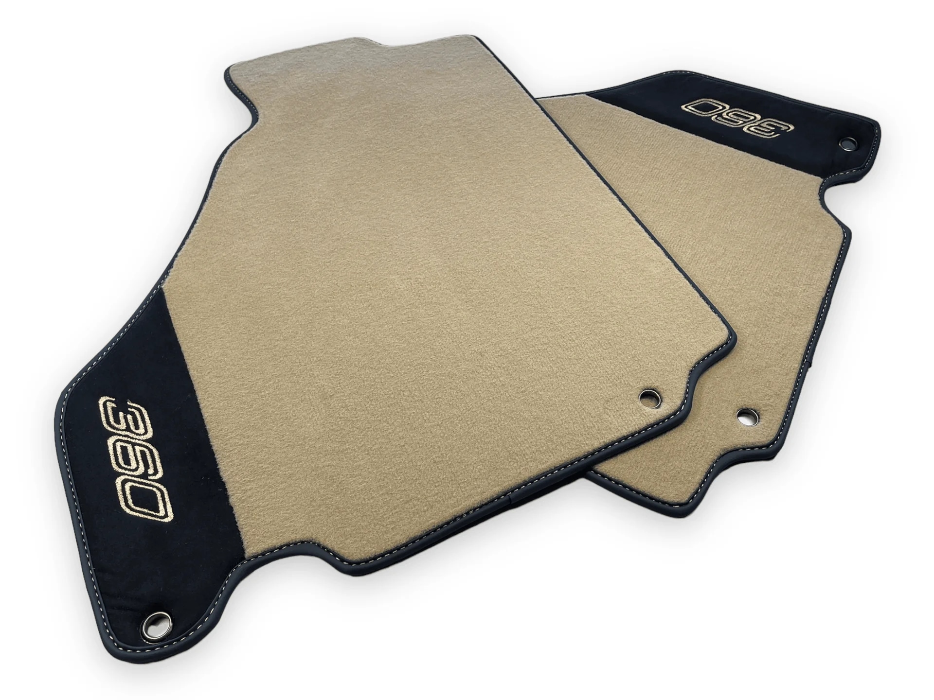 Custom fit Ferrari 360 floor mats in premium quality material, offering precise fitment for enhanced vehicle protection.