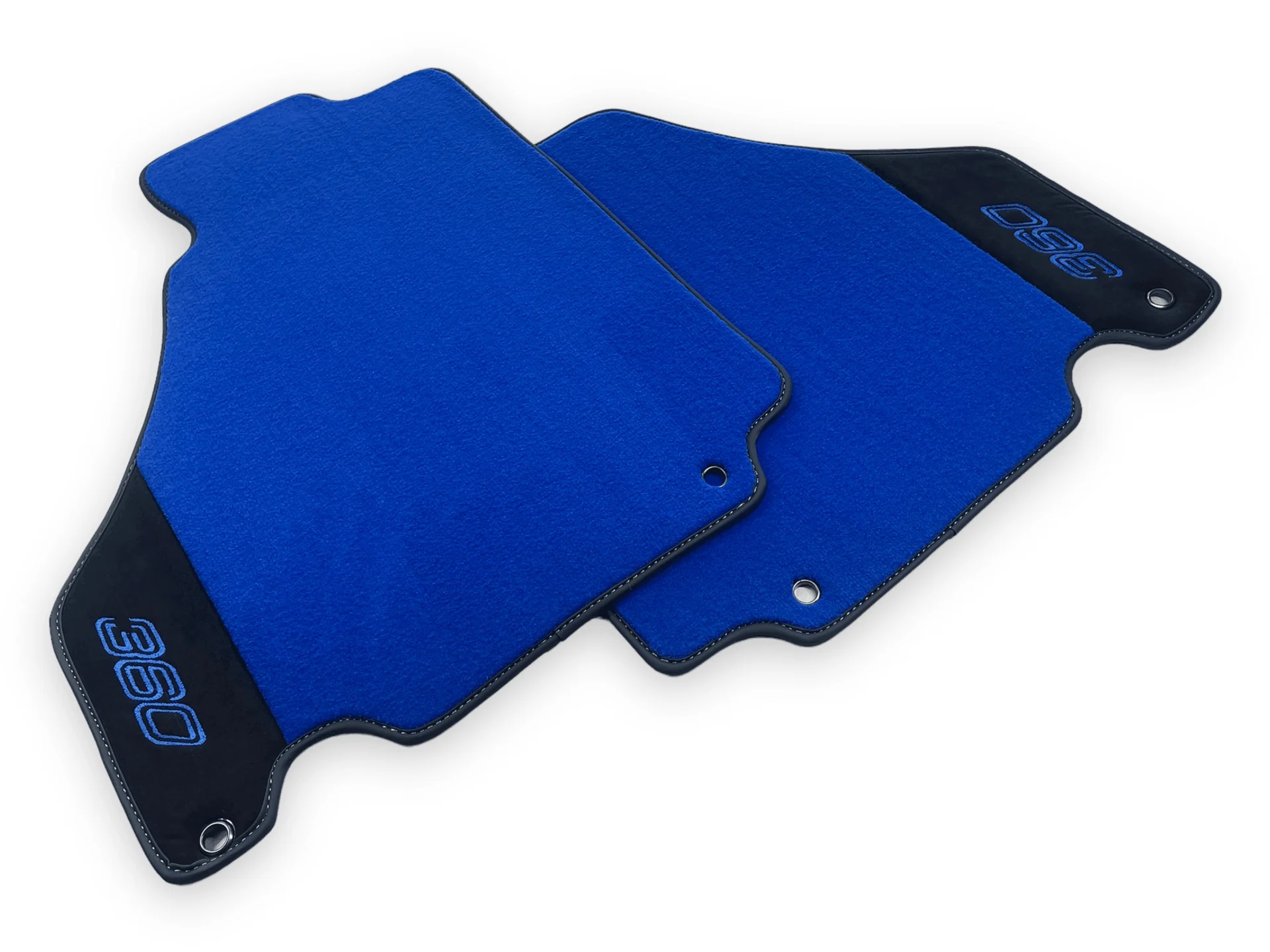 Custom-fit Ferrari 360 floor mats in premium quality material, offering precise fitment and stylish design for luxury vehicle