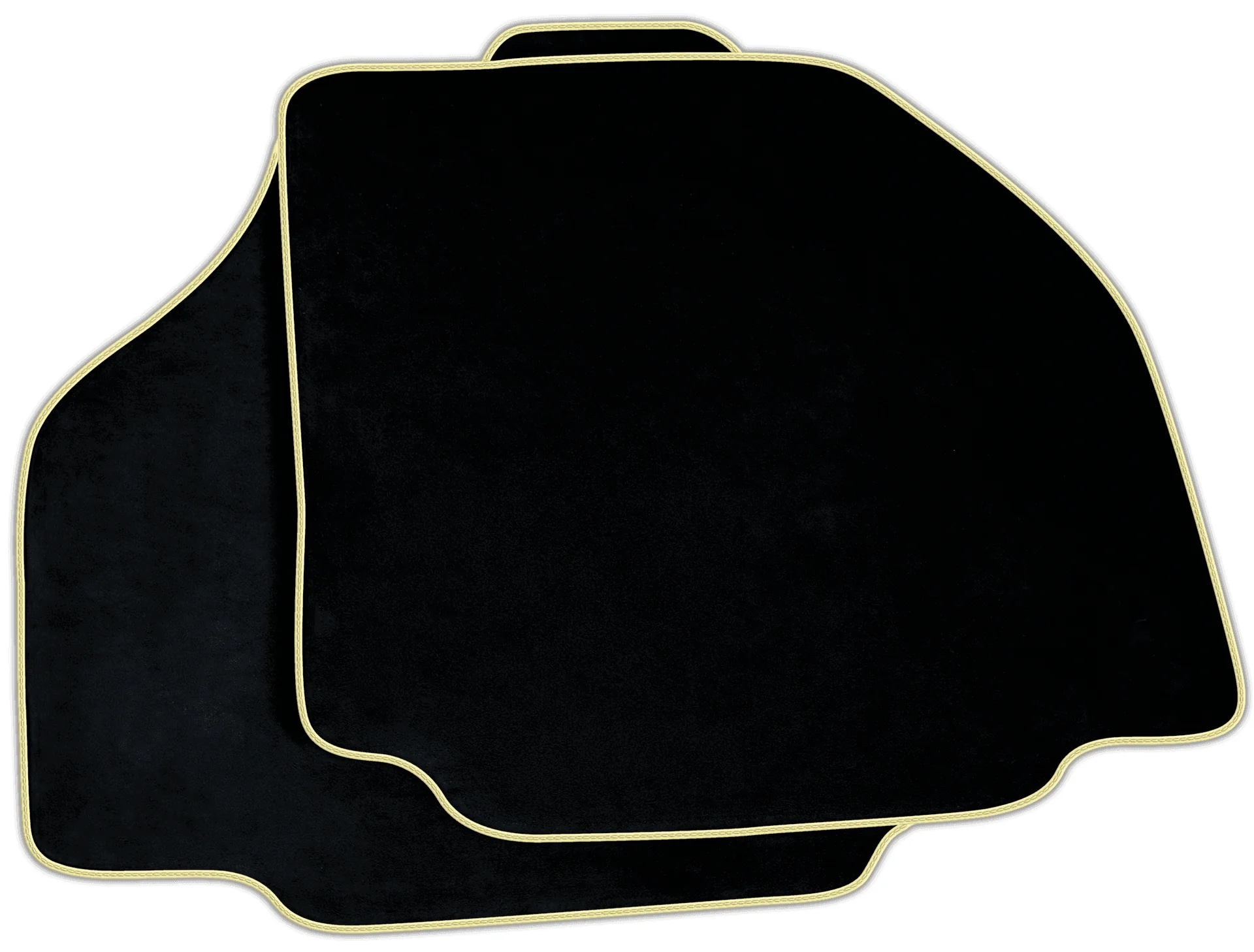 Custom fit Ferrari 458 floor mats, premium quality with precise fitment, featuring a sleek black design with yellow trim.