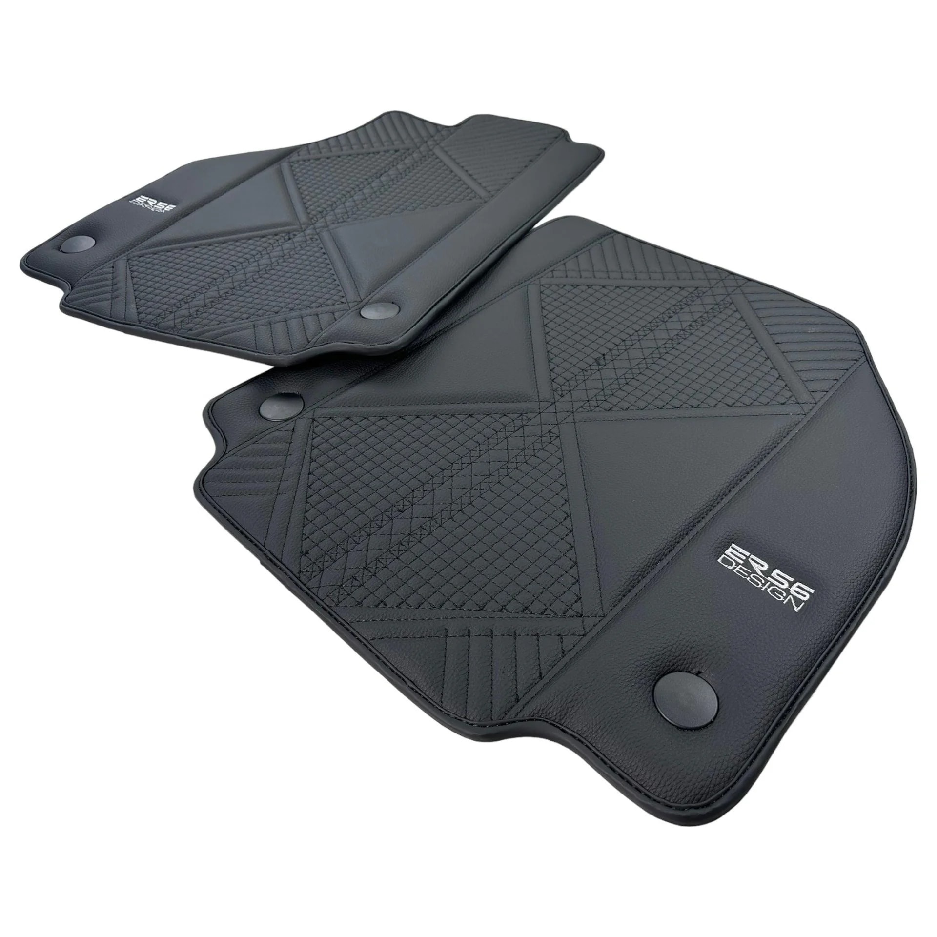 AutoWin black leather floor mat for Ferrari 458 GT2