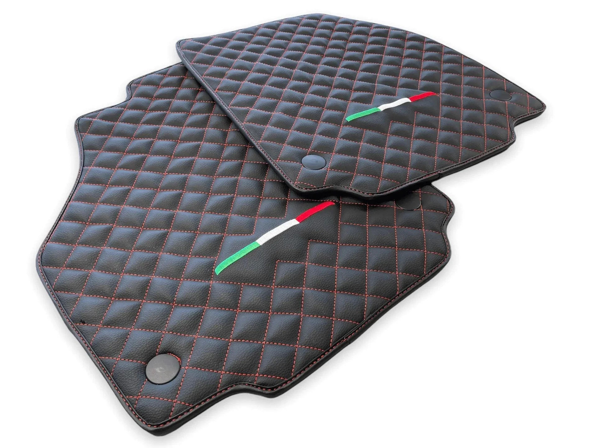 Black leather floor mat for Ferrari 458 Spider
