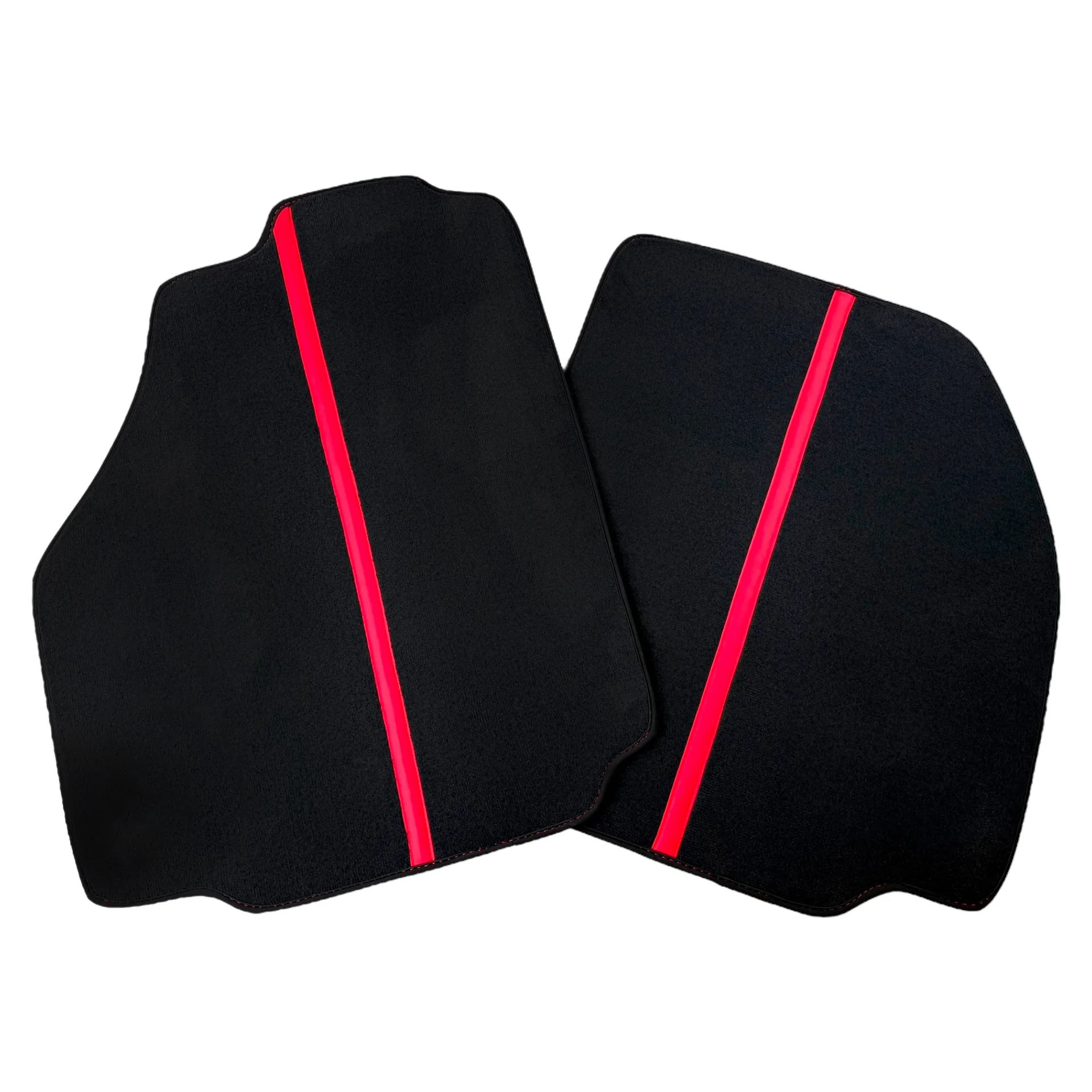 Ferrari 488 custom fit floor mats, premium quality with precise fitment, featuring a sleek black design and red accents.