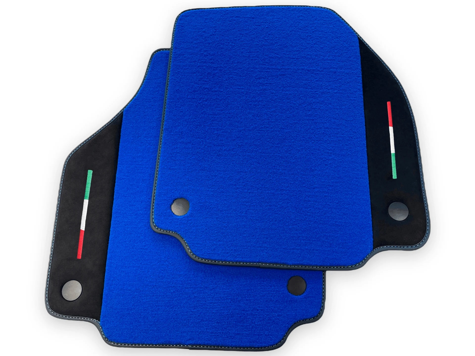 Ferrari 488 custom fit floor mats, premium quality, precise fitment, vibrant blue color, durable material.