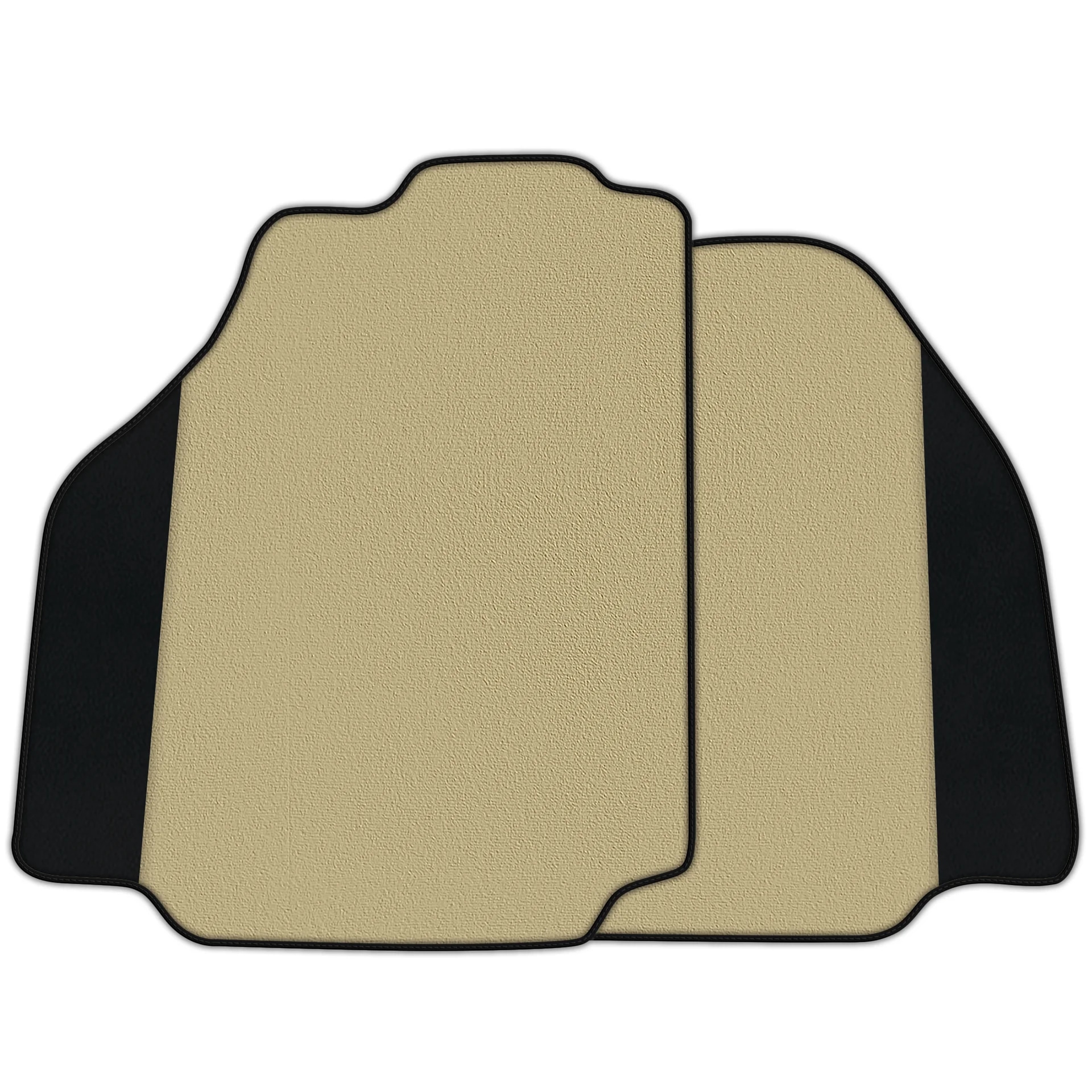 Ferrari 488 custom fit floor mats, premium quality, precise fitment, featuring a stylish beige and black design.