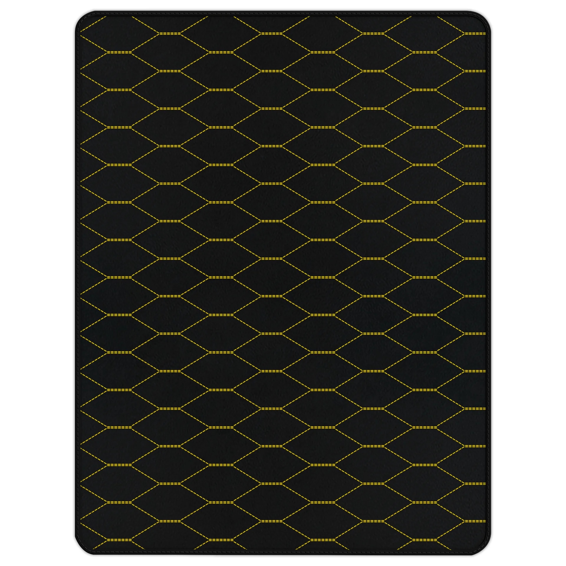 Ferrari 488 custom fit floor mat, premium quality with precise fitment, featuring a stylish black design and yellow stitching