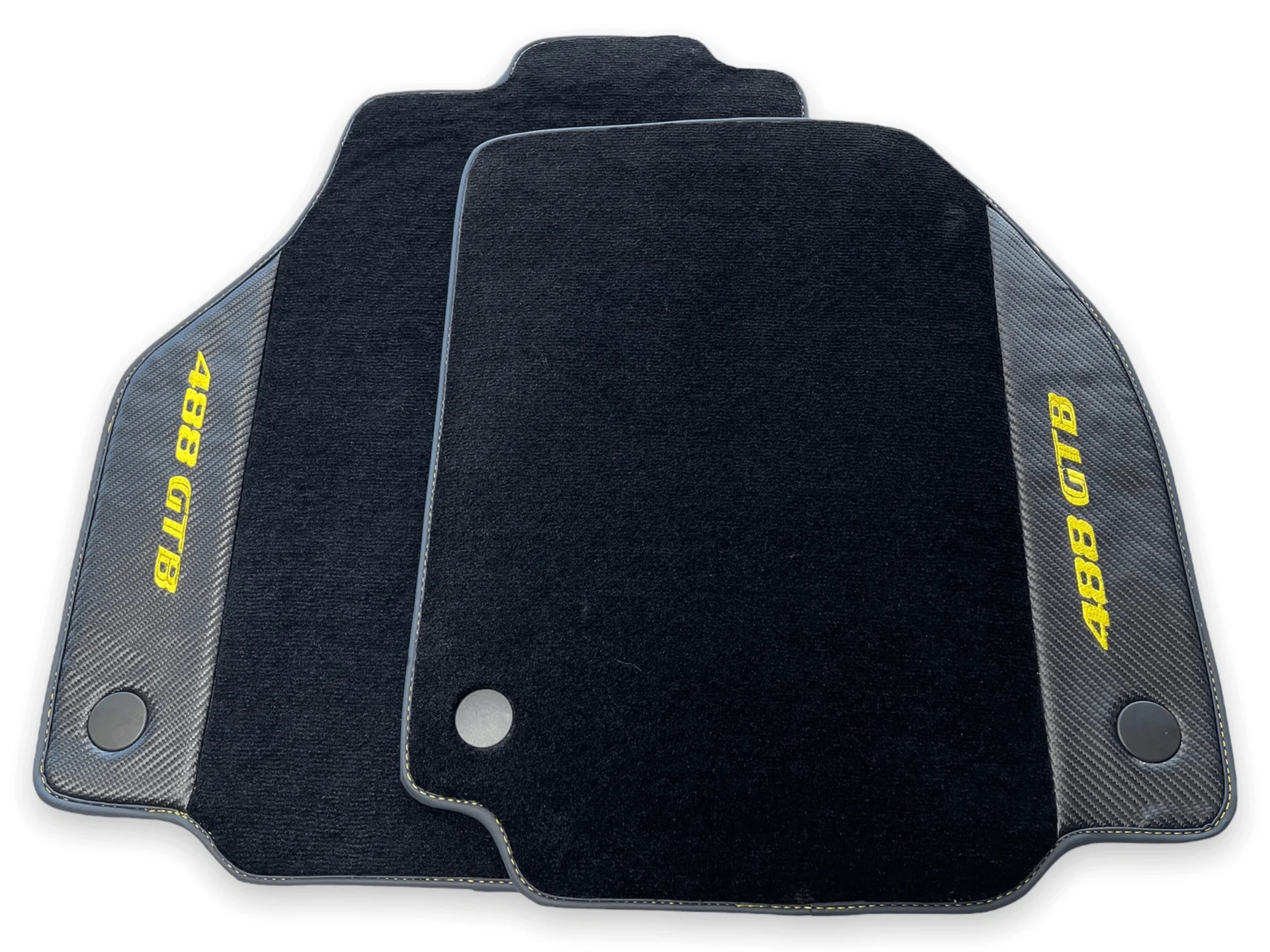 Custom fit Ferrari 488 GTB floor mats in premium quality material, featuring precise fitment and stylish design.