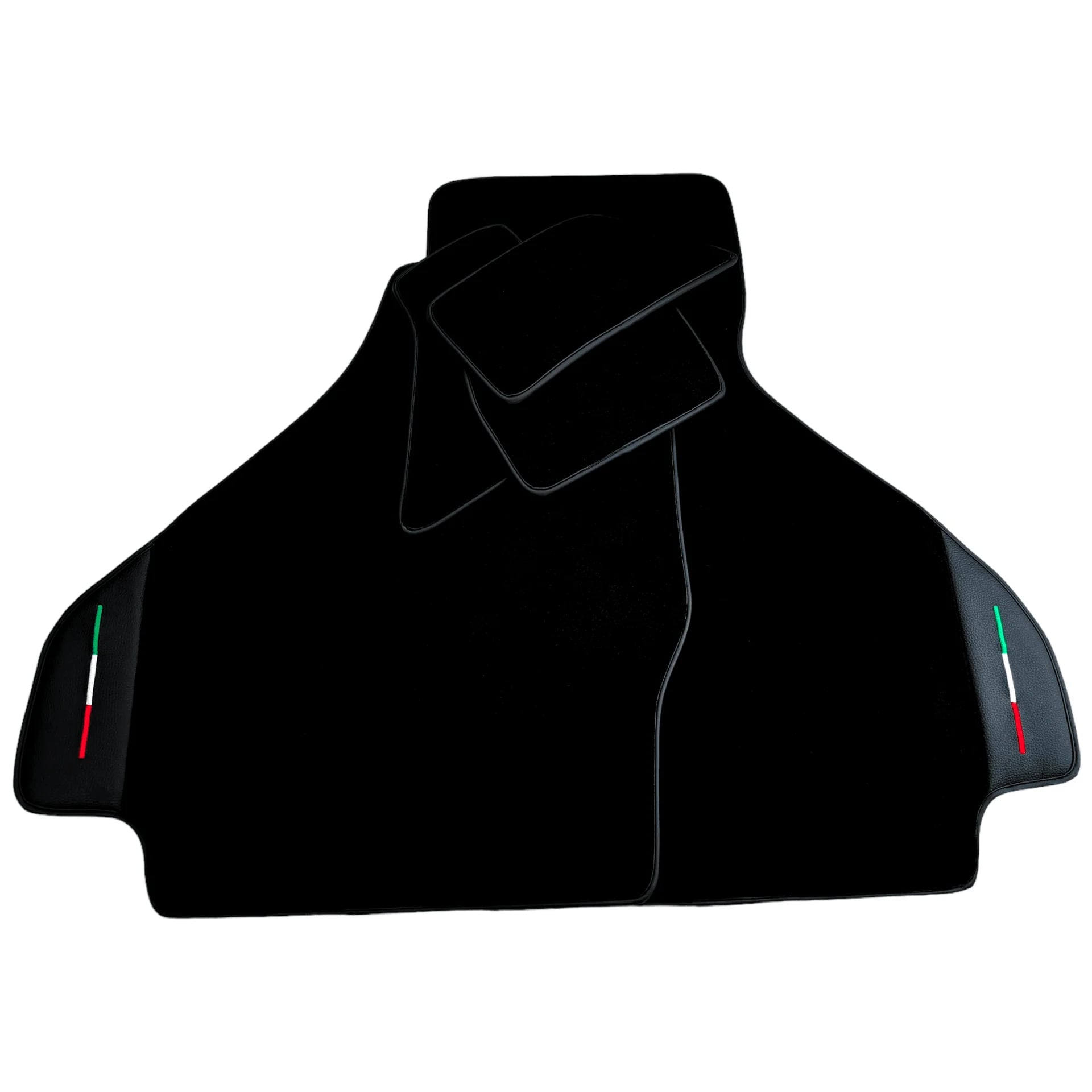 Black Floor Mats for Ferrari 512 TR 1992-1994 with Leather | Italian Edition