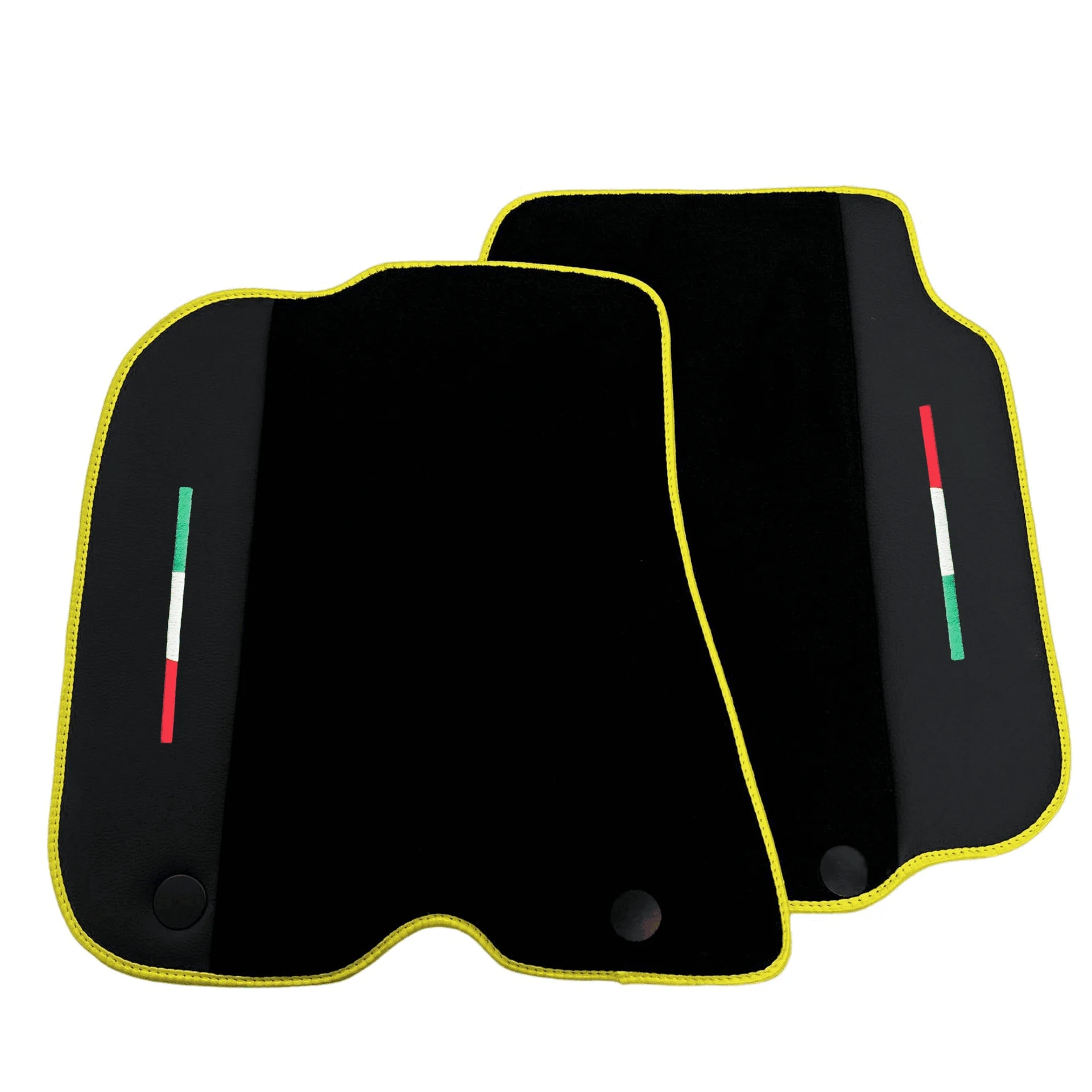 フェラーリ812スーパーファストのフロアマット、プレミアム品質、イタリア国旗のアクセント付きのカスタムフィット。