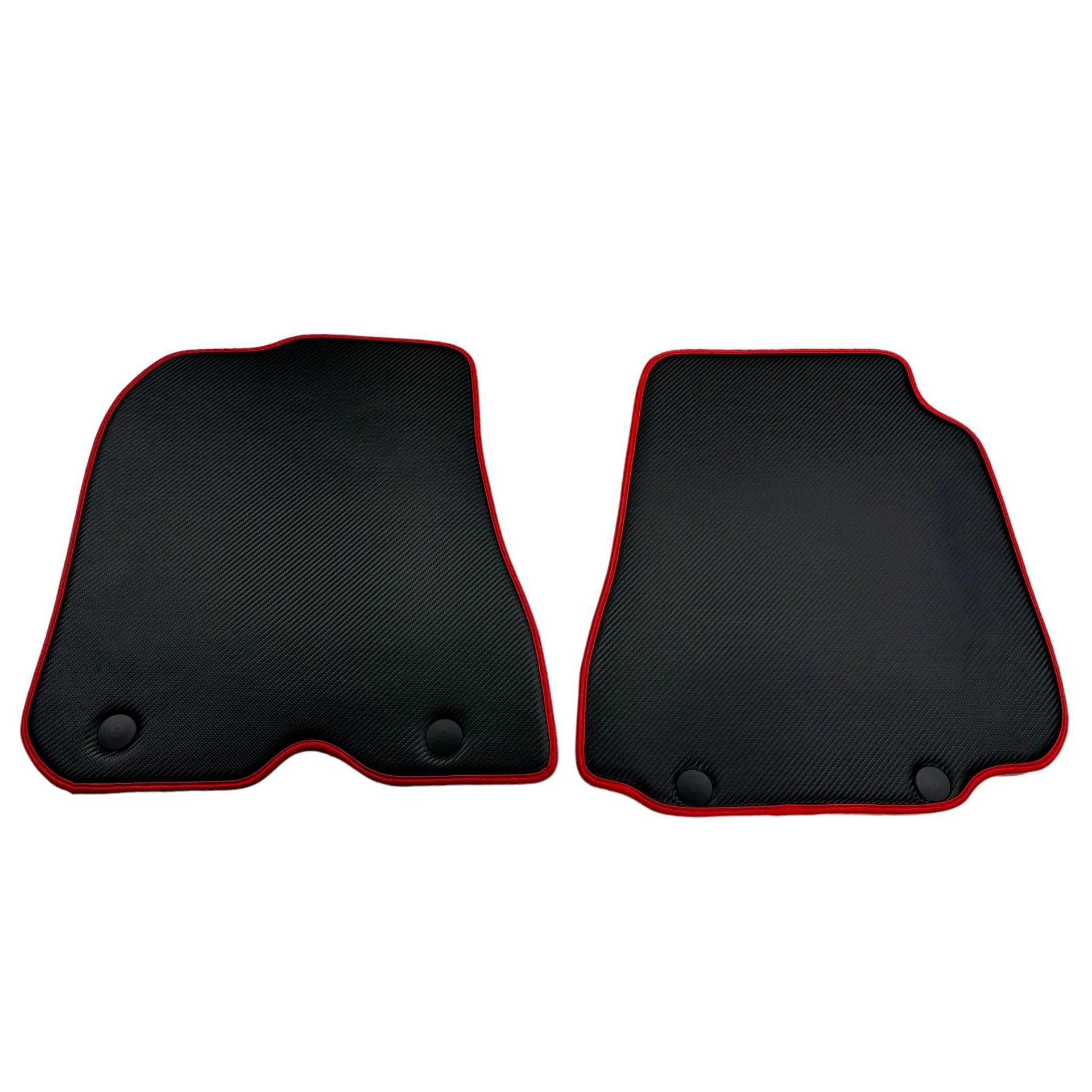フェラーリ812スーパーファスト用カスタムフロアマット、プレミアム素材、精密フィット、スタイリッシュな黒と赤のトリム。