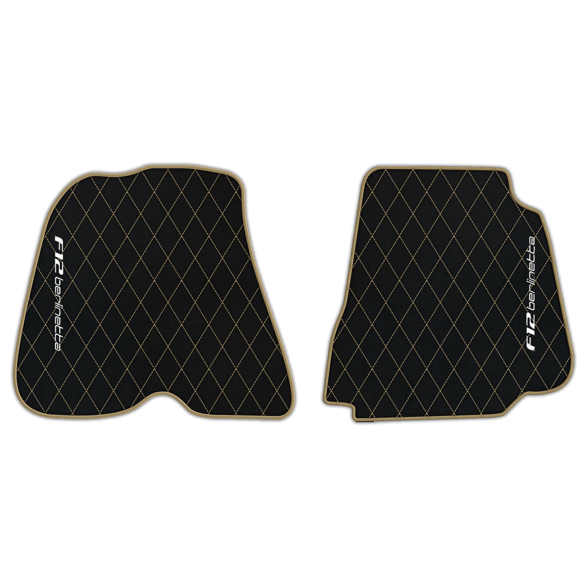 Custom fit Ferrari F12 Berlinetta floor mats, premium quality with precise fitment, featuring a stylish diamond pattern.