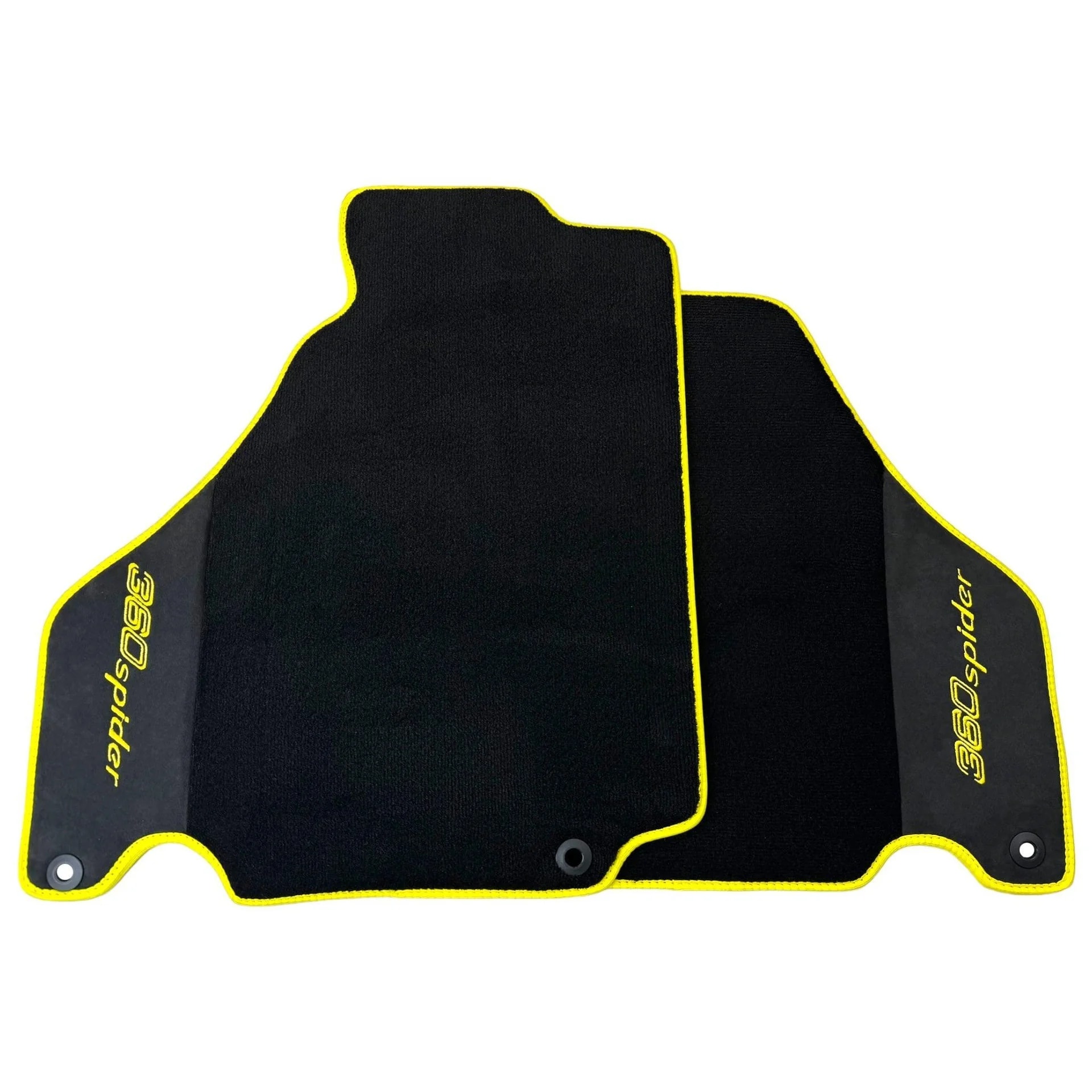 Black Alcantara floor mat for Ferrari F430 front view