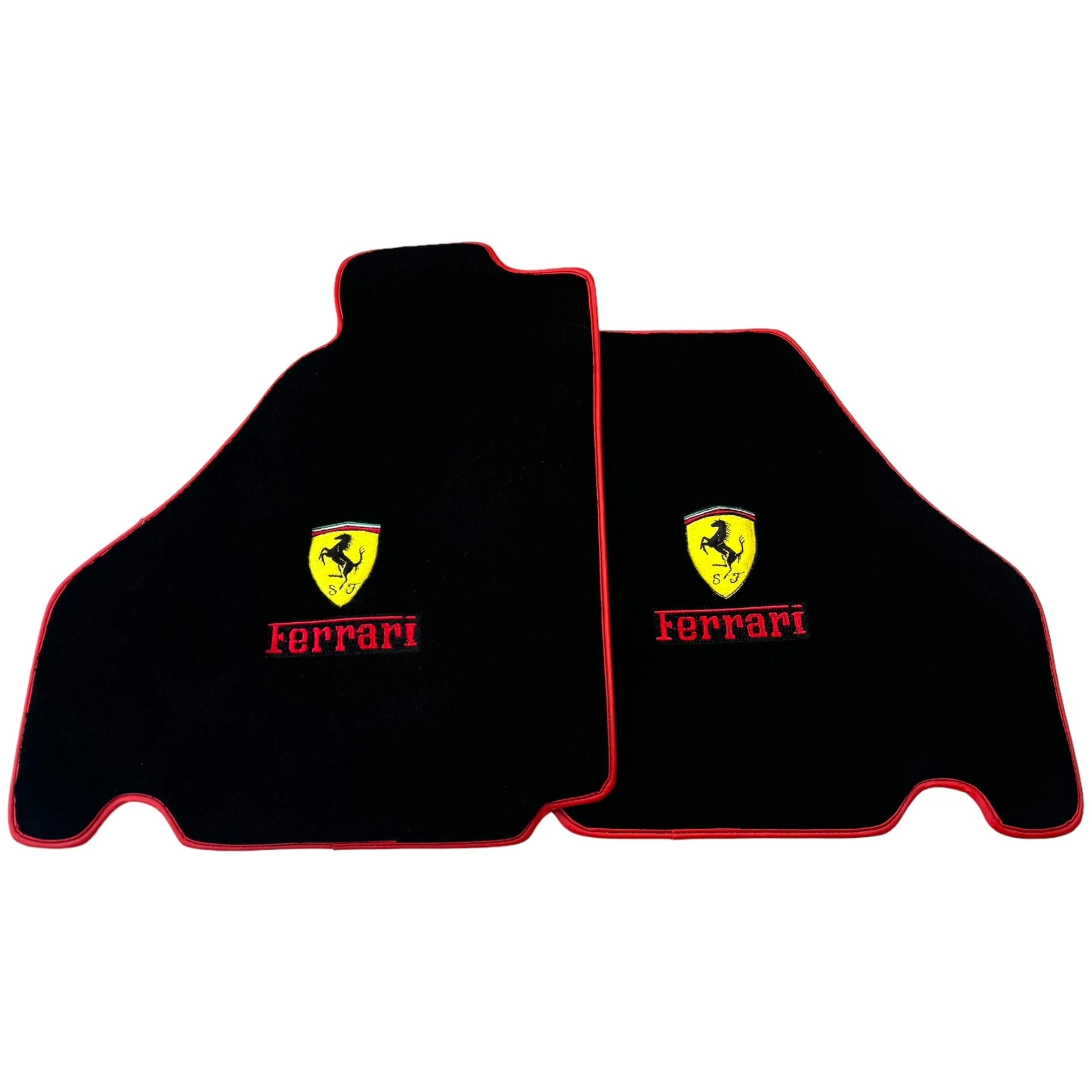 量身定做的Ferrari F430地墊,優質材料,精確合身,帶有紅色邊框的標誌性logo。