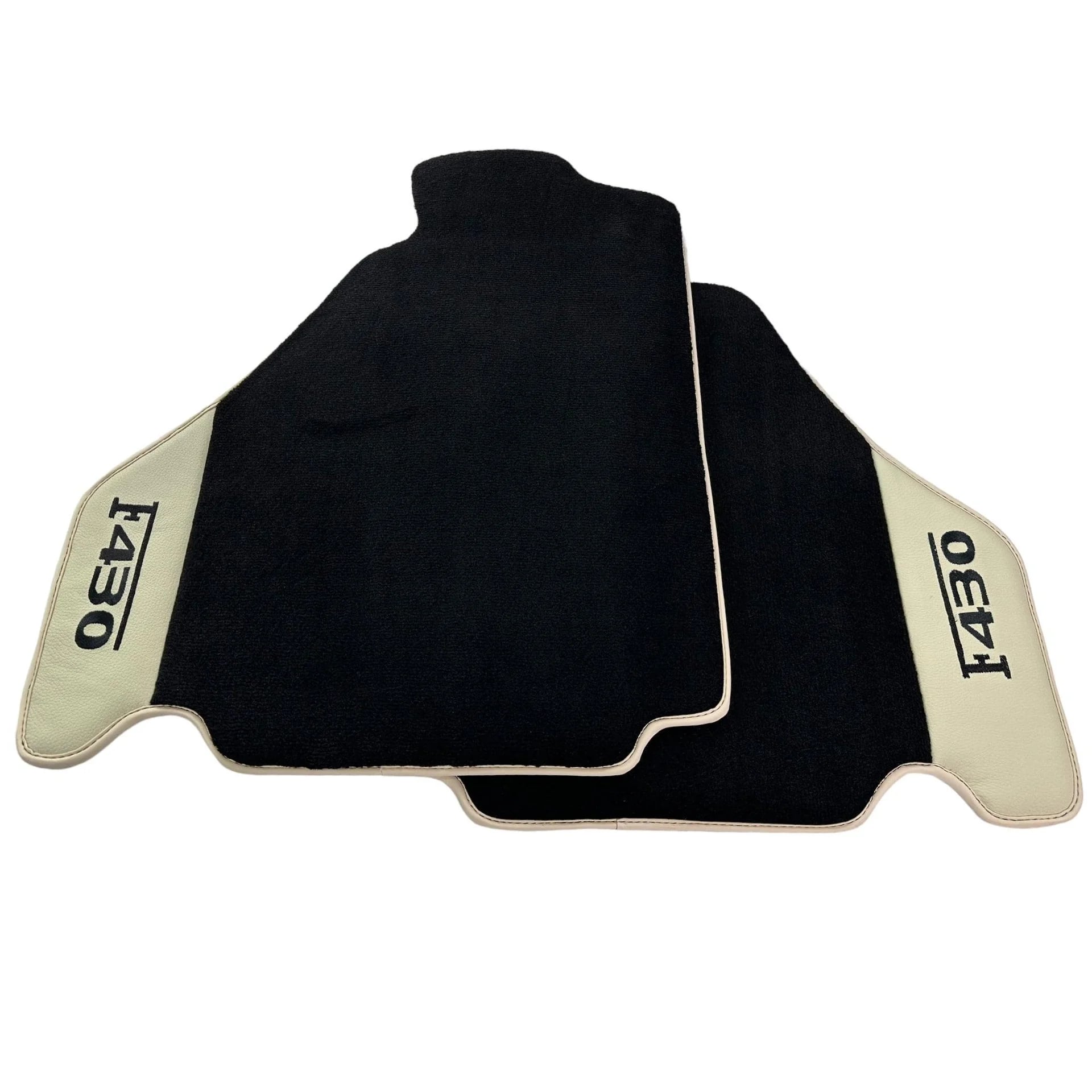 Black Floor Mats For Ferrari F430 2004-2009 With Beige Leather