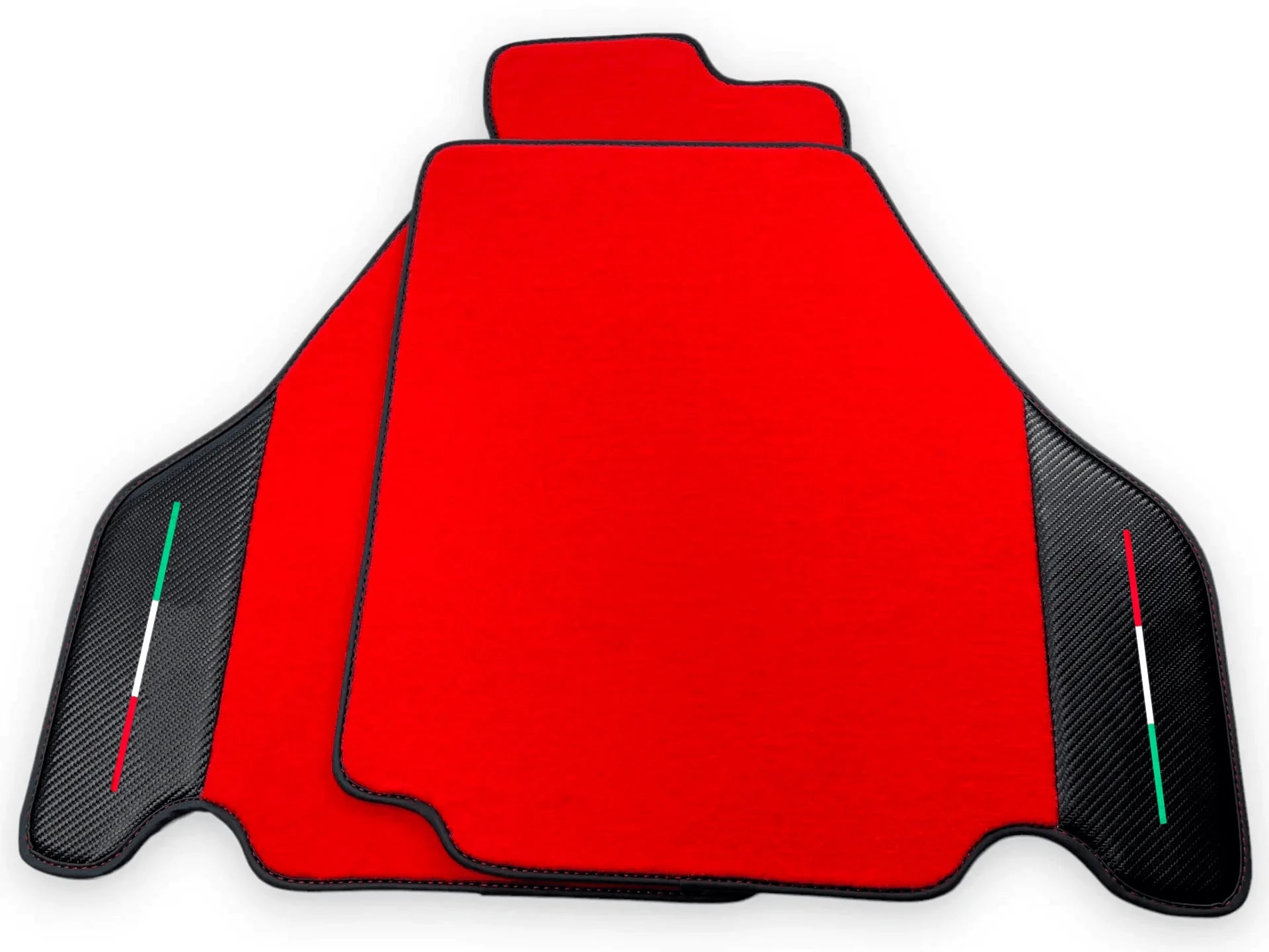 Red Floor Mats For Ferrari F430 2004-2009 With Carbon Fiber Leather