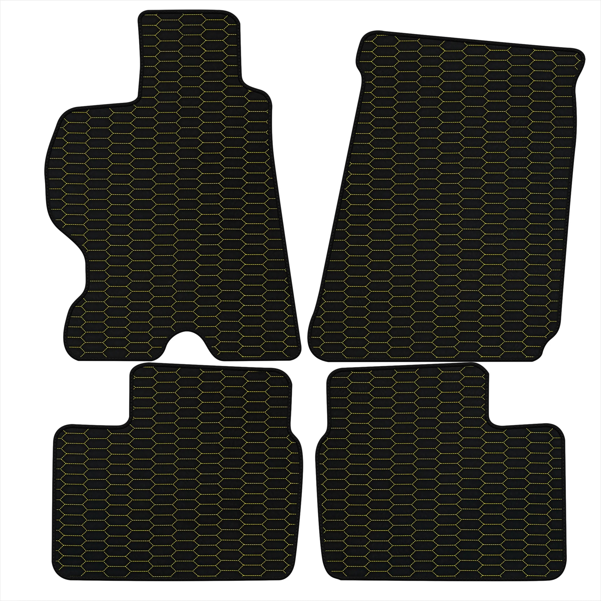 Customizable leather floor mats for Ferrari FF with Raptor Hex Pattern