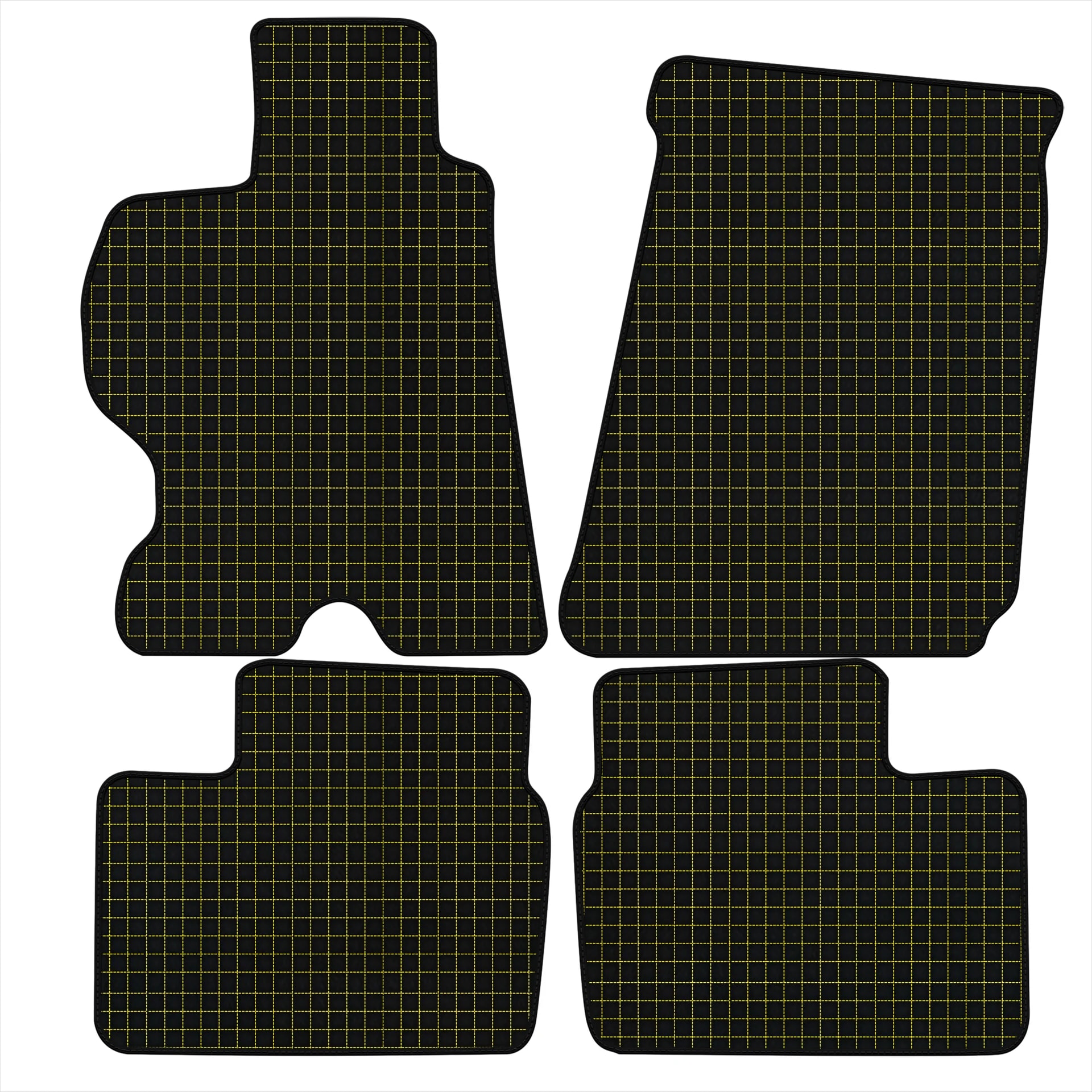 Customizable leather floor mats with square pattern for Ferrari FF