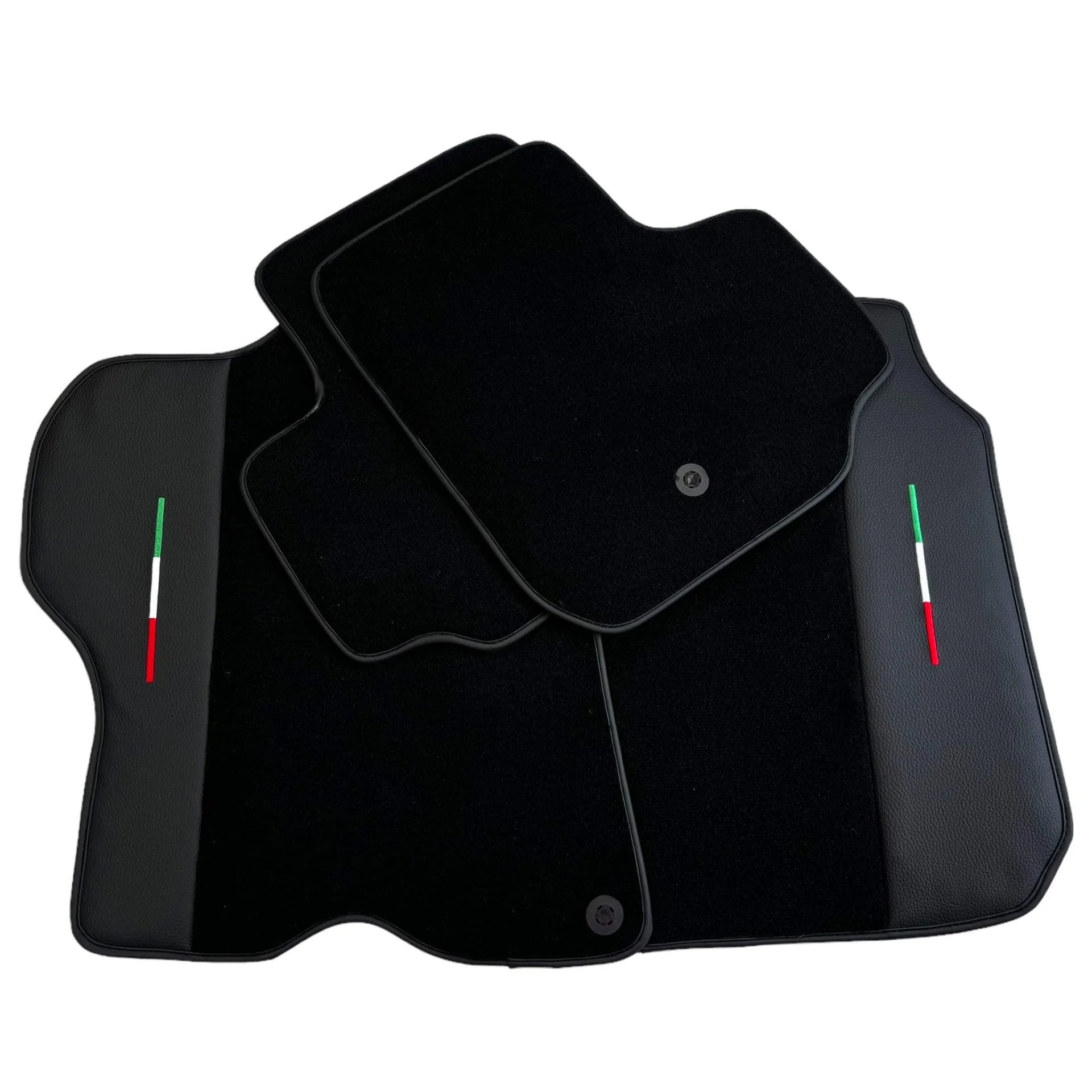 Black Floor Mats For Ferrari GTC4 Lusso (2016-2023) with Leather