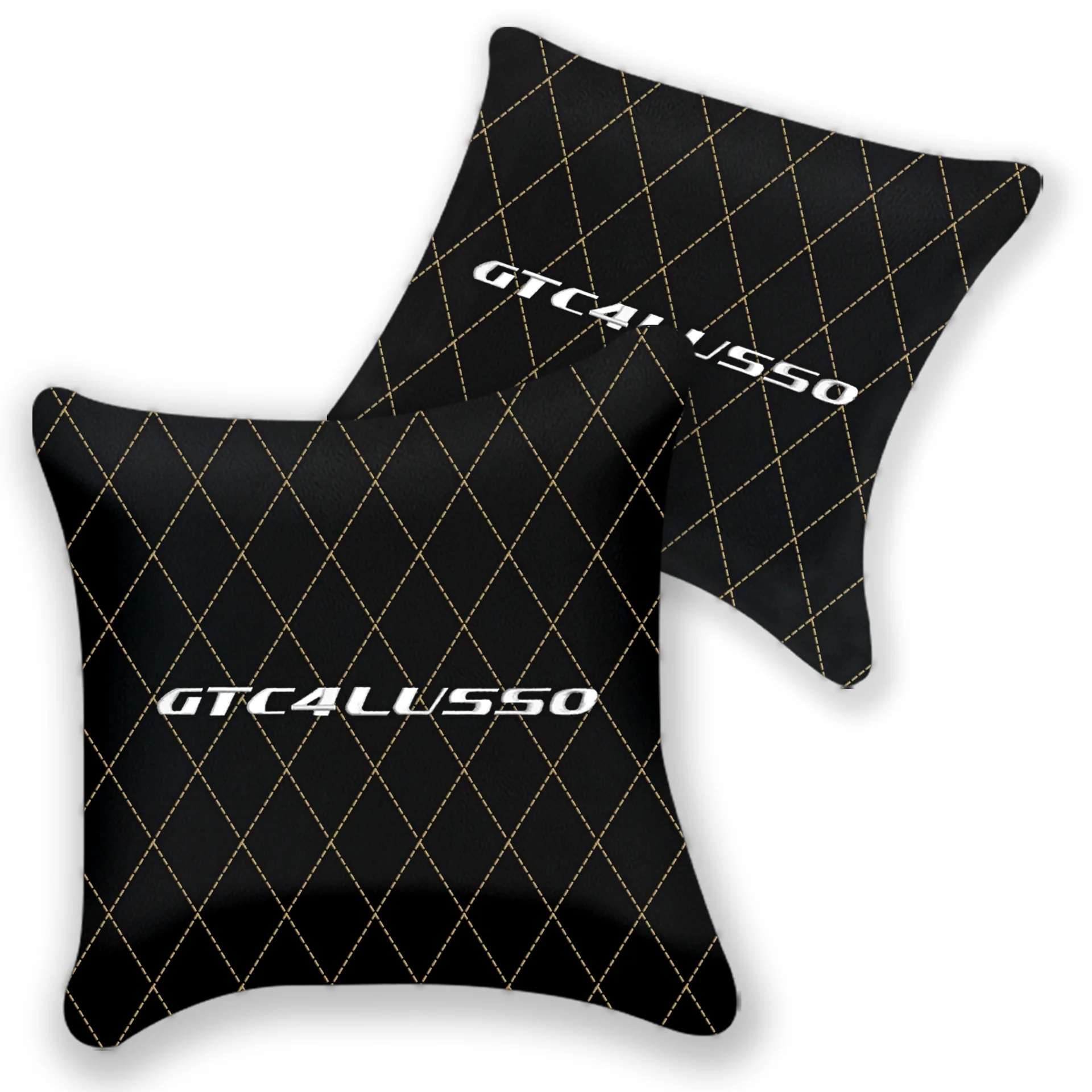 Customizable black leather pillow set for Ferrari GTC4 Lusso