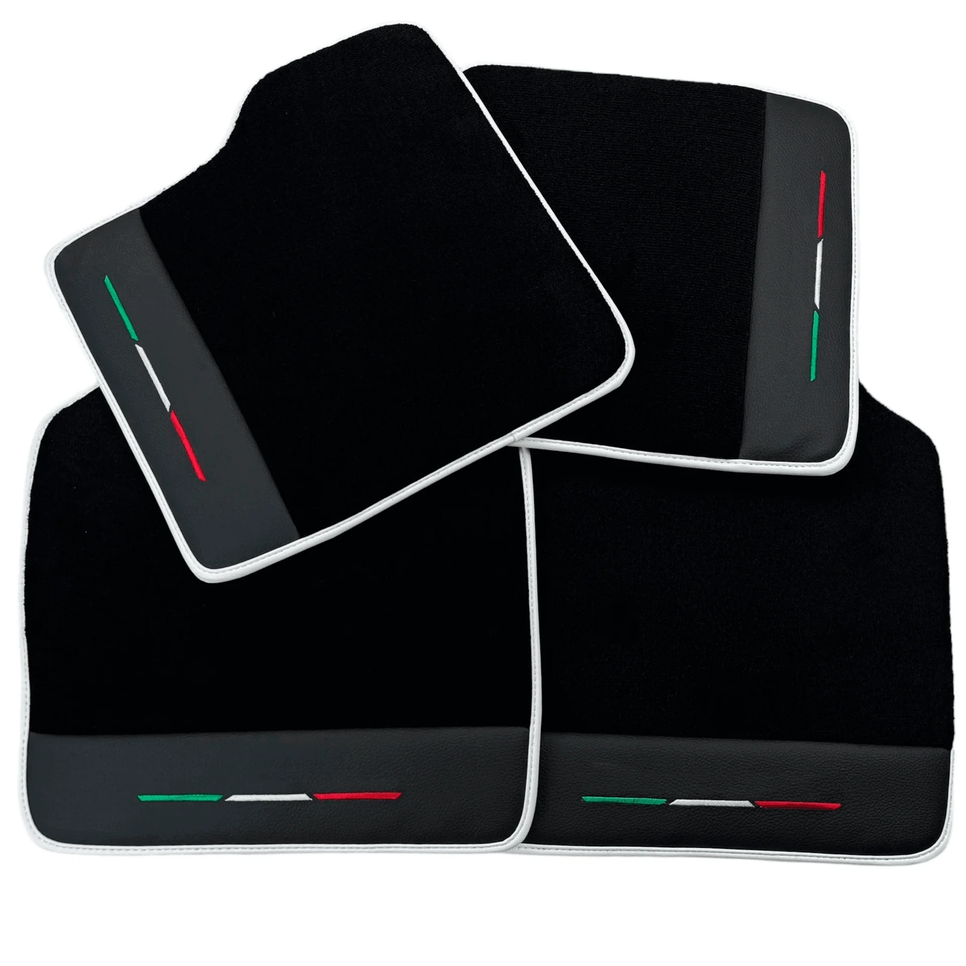 Black floor mats for Ferrari Purosangue, crafted from premium diamond leather. Custom fit with precise fitment and stylish wh