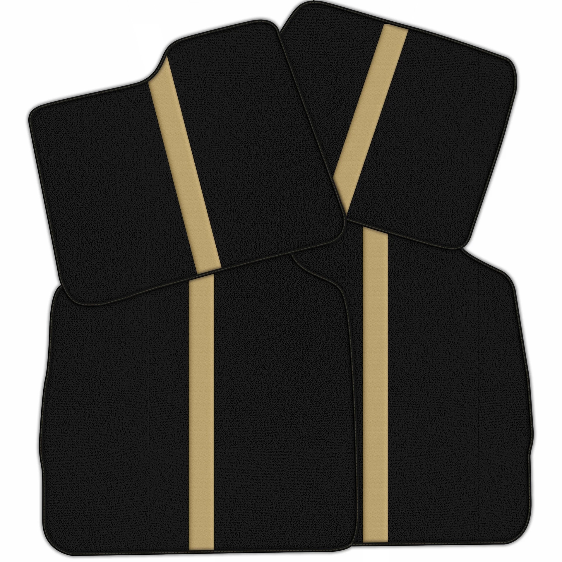 Tappetini su misura Ferrari Purosangue, qualità premium, con vestibilità precisa e design elegante nero con dettagli dorati.