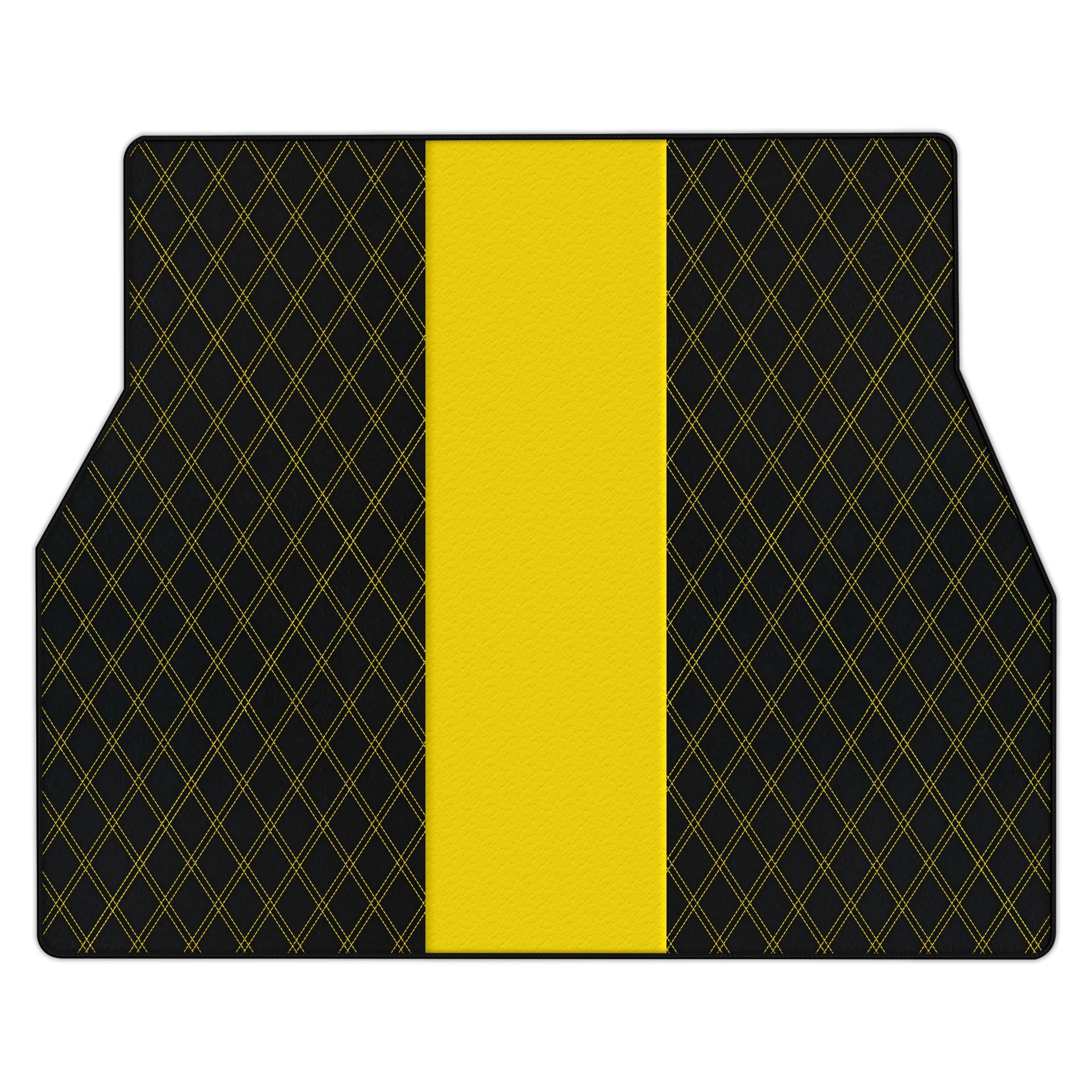 Customizable leather trunk floor mats with double diamond pattern for Ferrari Purosangue
