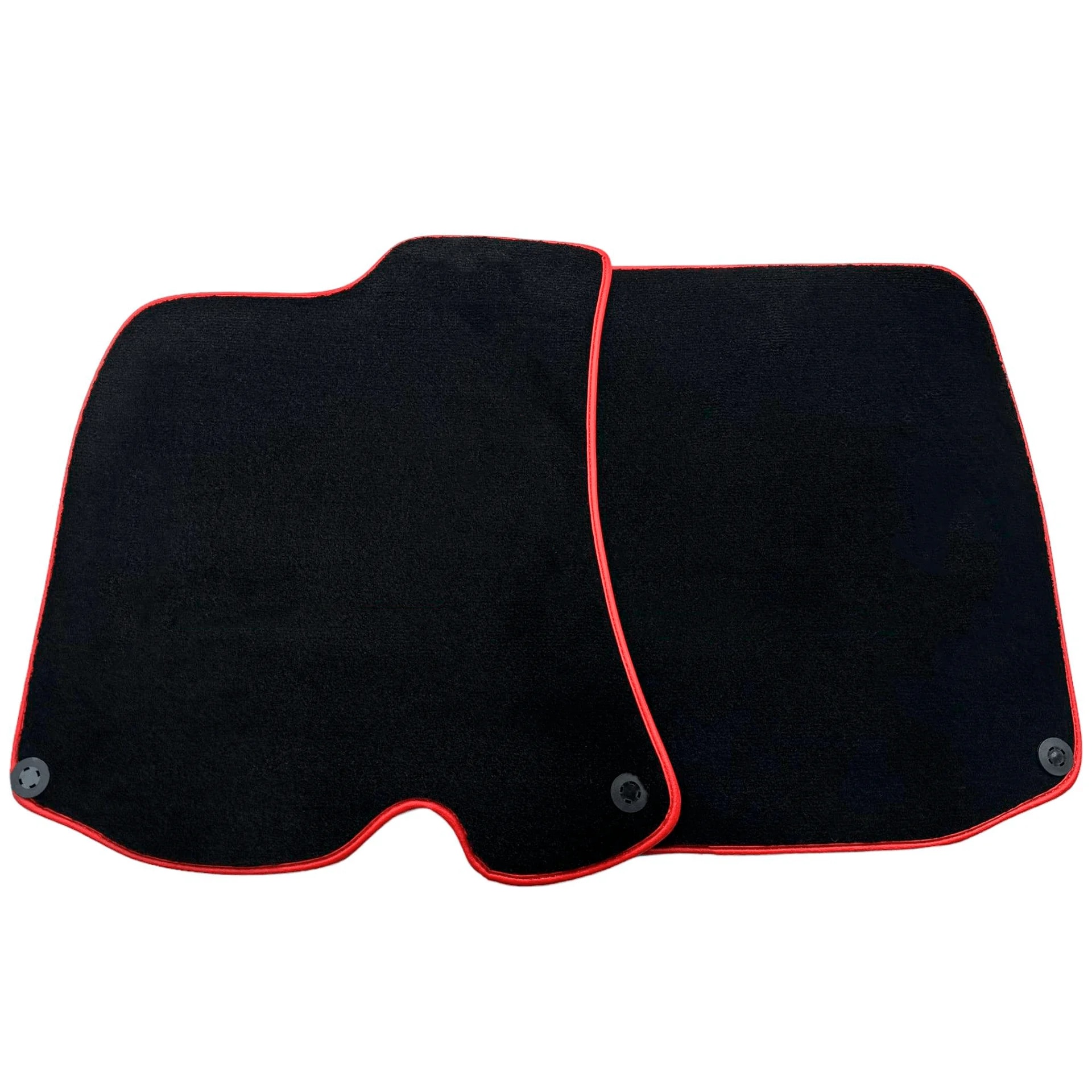 Luxury black floor mats for Ferrari Roma with red trim