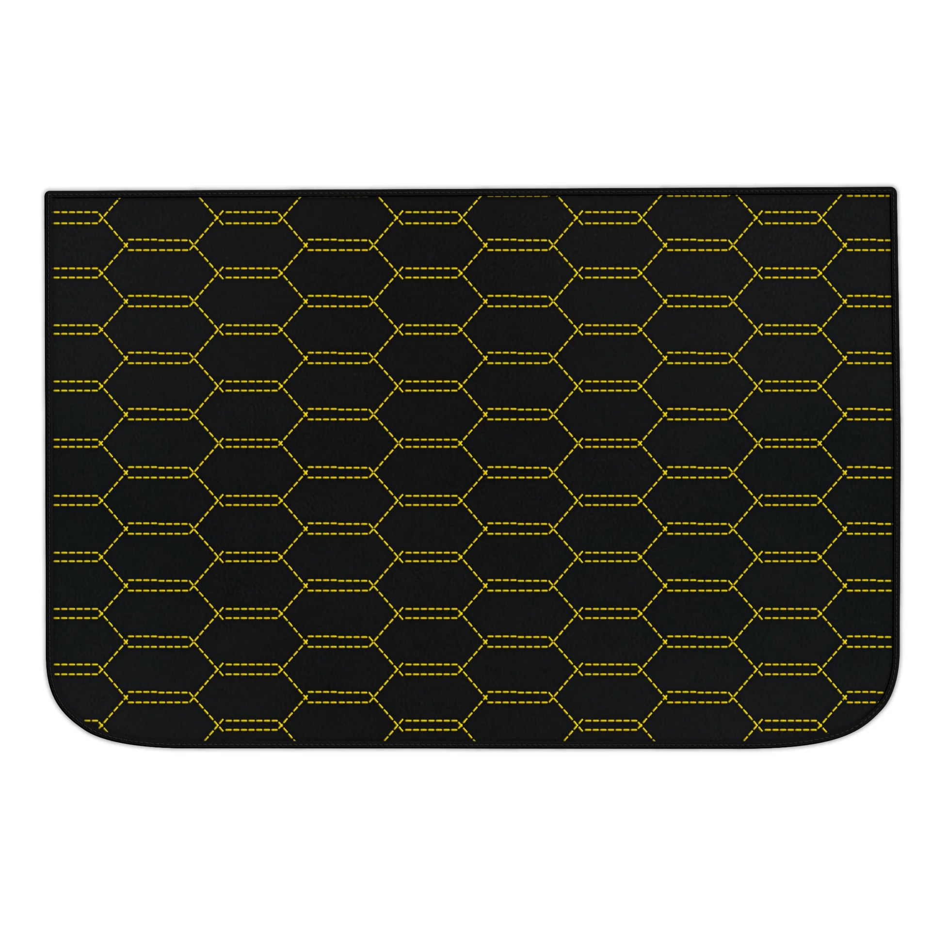 Customizable Leather Trunk Floor Mats with Interlaced Hex Pattern for Ferrari Roma (2021-2024)