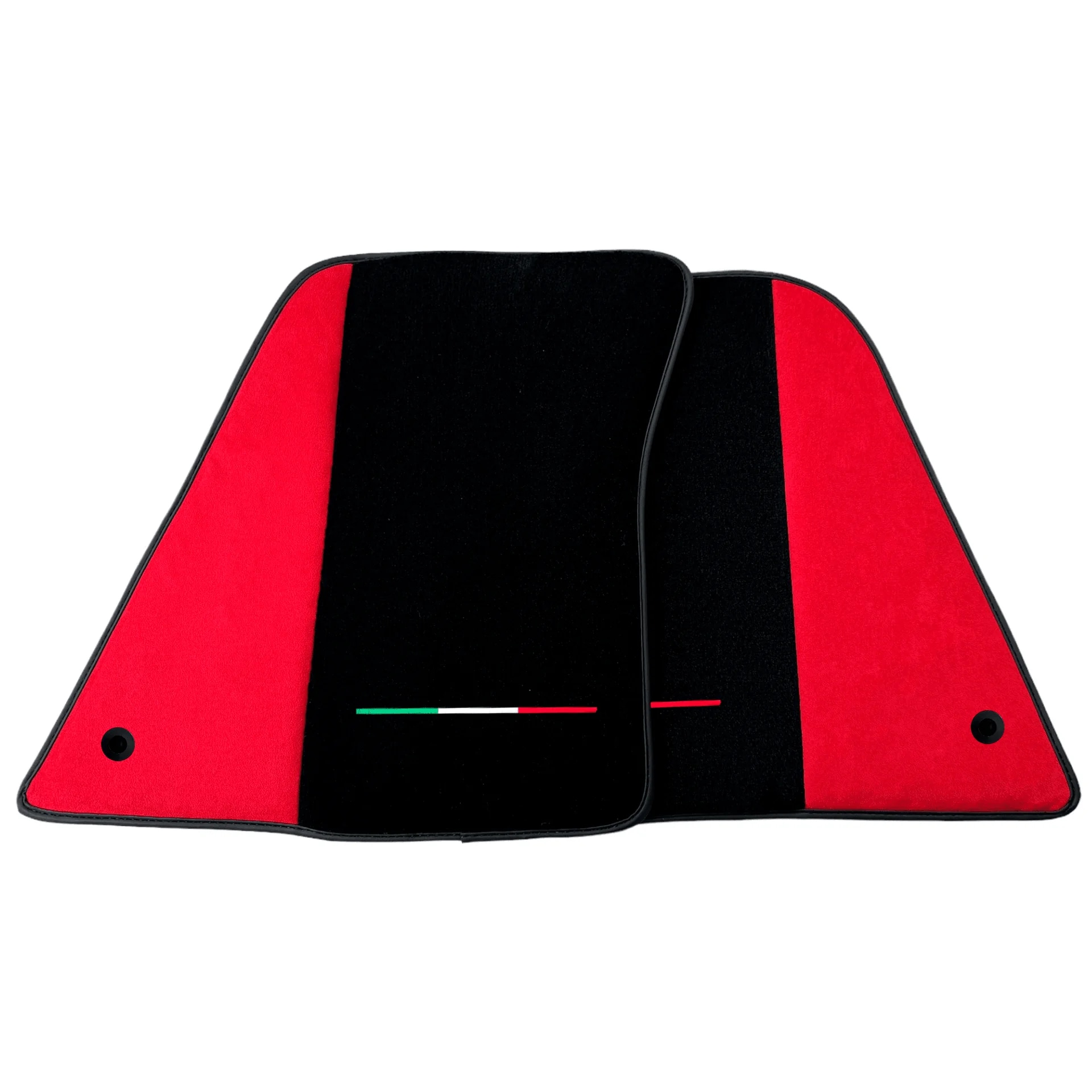 Ferrari SF90 Stradale floor mats, custom fit, premium quality, precise fitment, featuring black and red design.