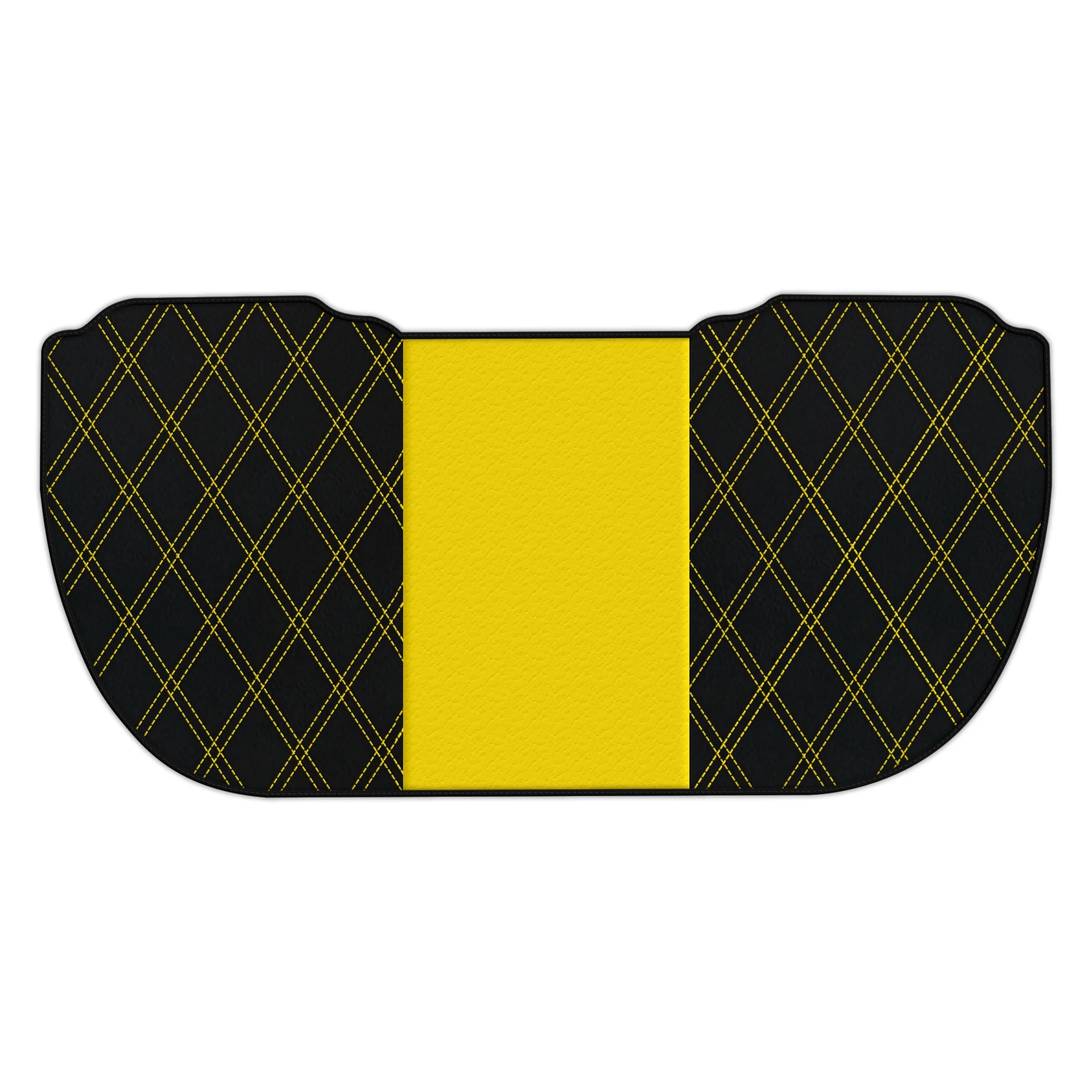 Ferrari SF90 Stradale custom fit floor mat, premium quality with precise fitment, featuring a stylish black and yellow design